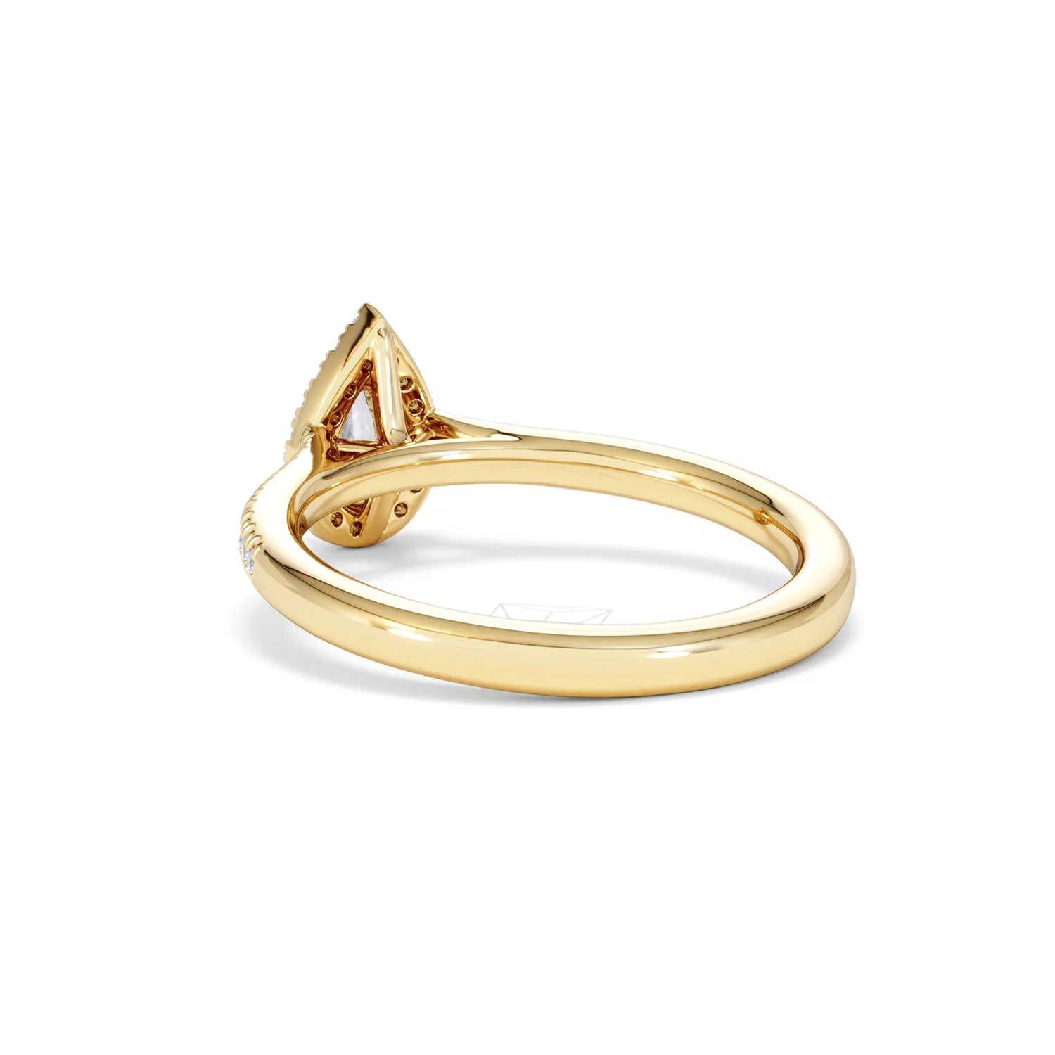 Lumia Pear Cut Lab Diamond Halo Ring 0.50ct F/VS in 18K Gold Vermeil - Image 57