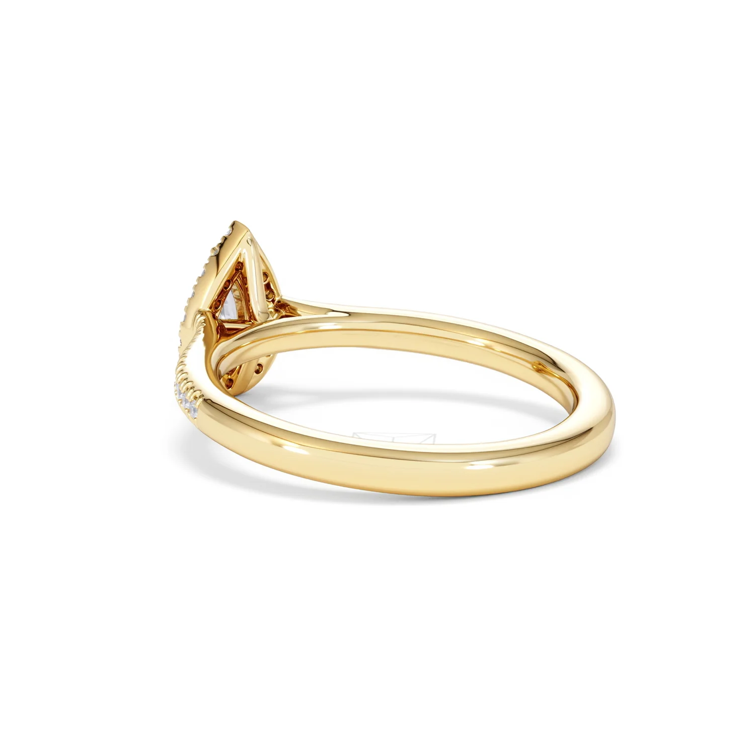Lumia Pear Cut Lab Diamond Halo Ring 0.50ct F/VS in 18K Gold Vermeil - Image 59