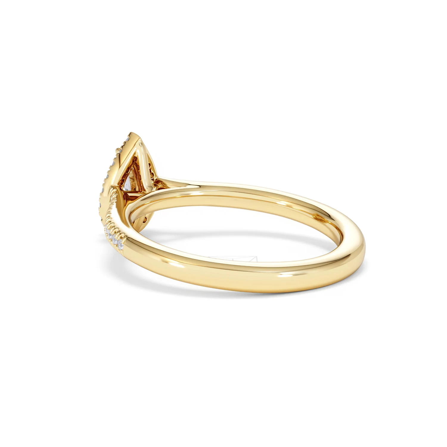 Lumia Pear Cut Lab Diamond Halo Ring 0.50ct F/VS in 18K Gold Vermeil - Image 60