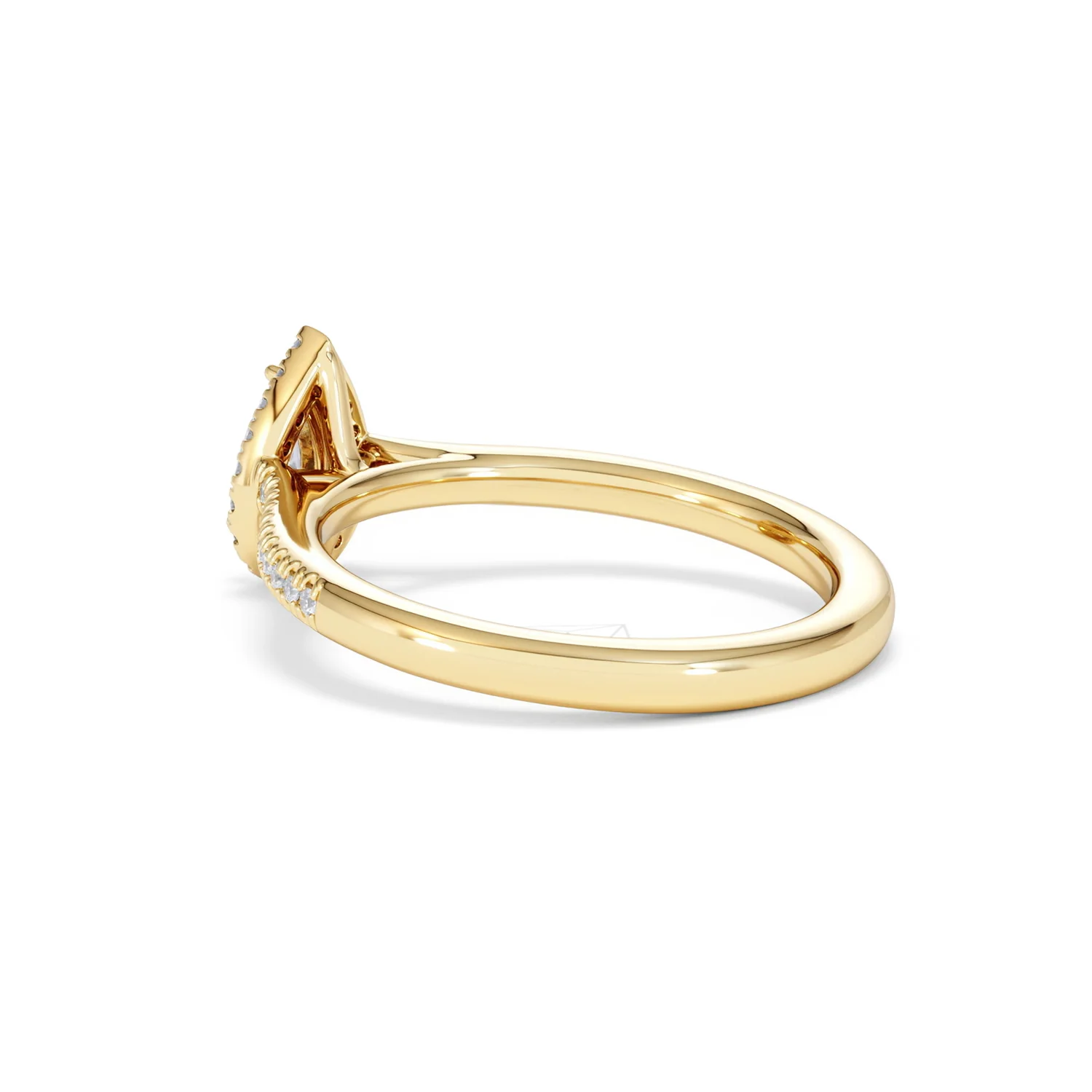 Lumia Pear Cut Lab Diamond Halo Ring 0.50ct F/VS in 18K Gold Vermeil - Image 61