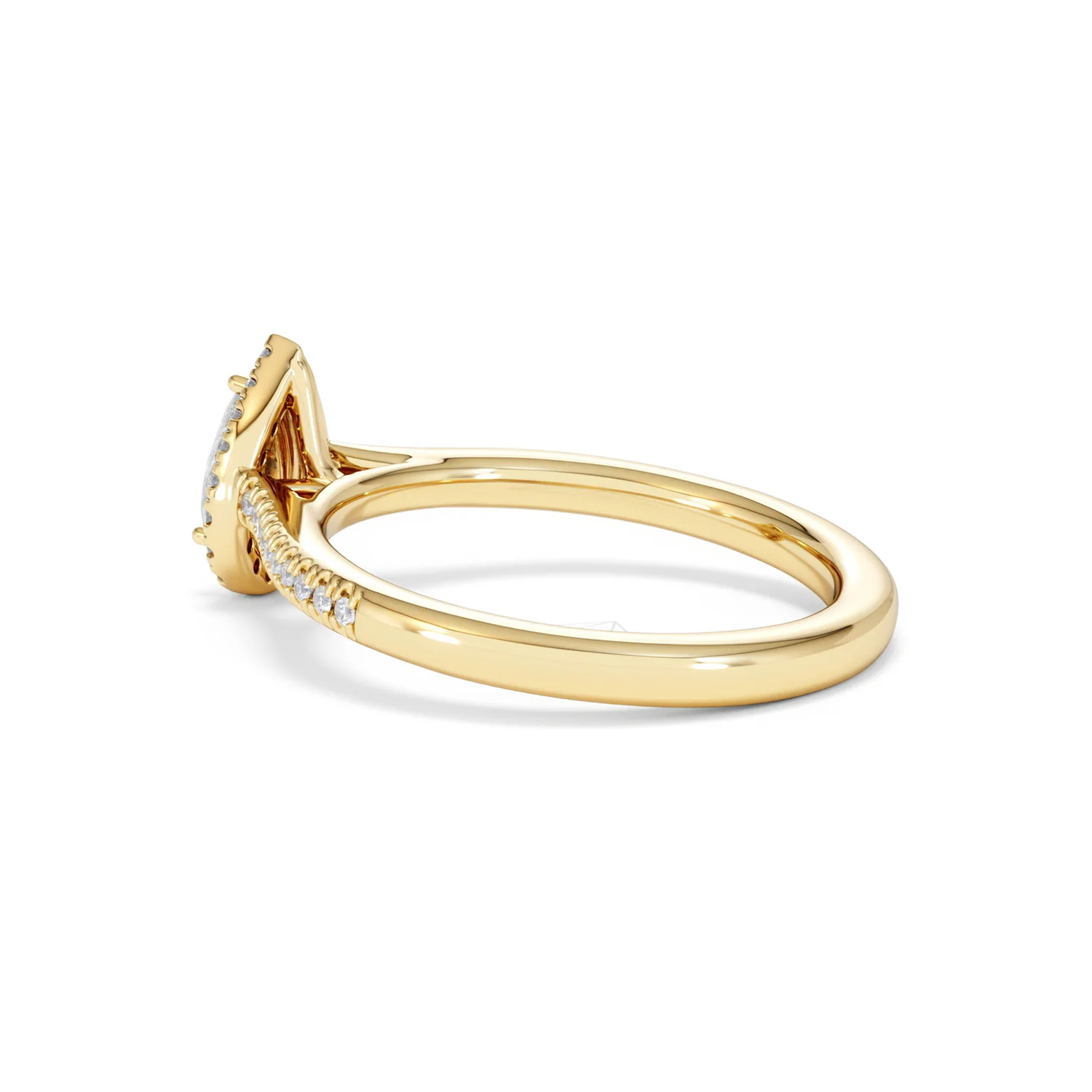 Lumia Pear Cut Lab Diamond Halo Ring 0.50ct F/VS in 18K Gold Vermeil - Image 63