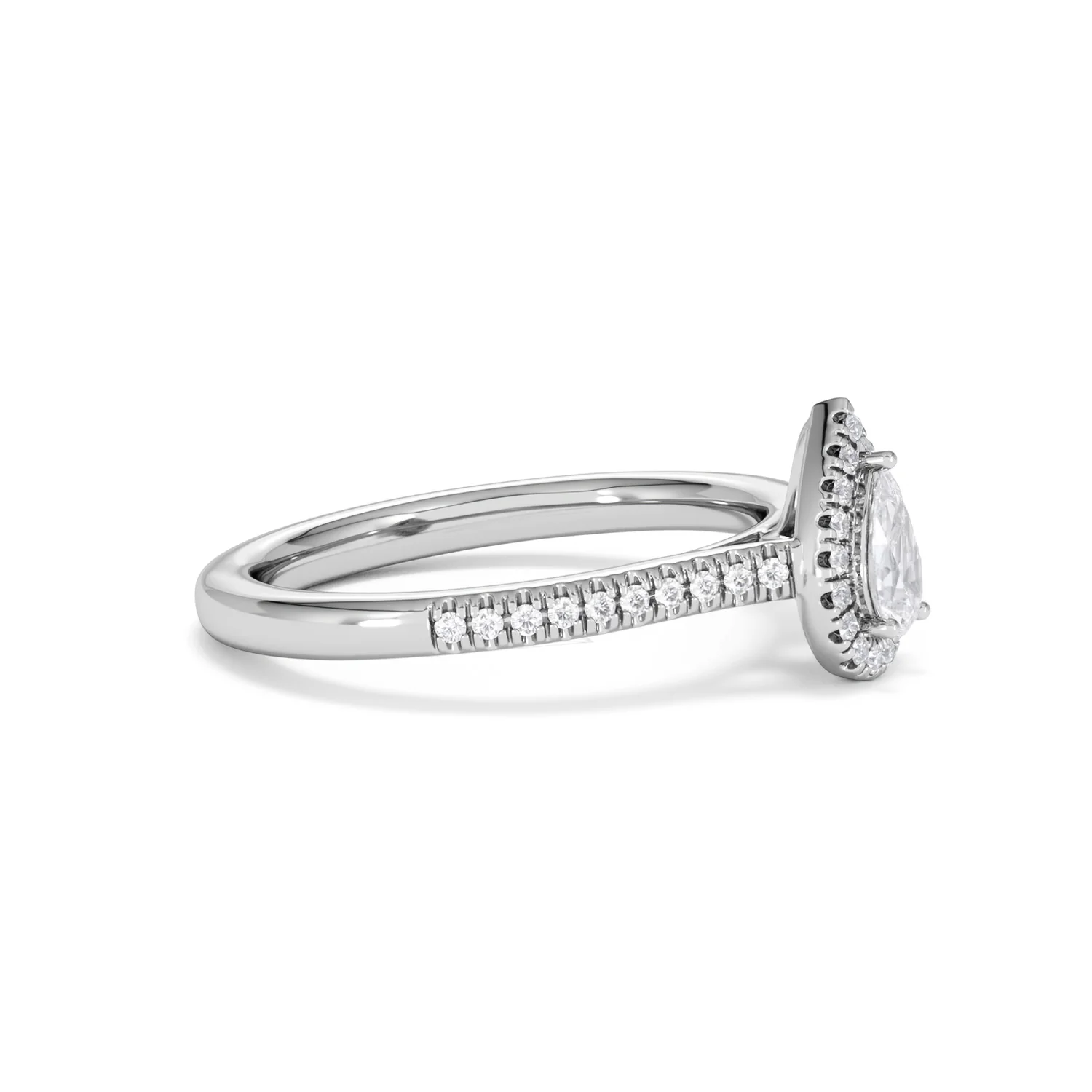 Lumia Pear Cut Lab Diamond Halo Ring 0.50ct F/VS in 925 Silver - Image 24