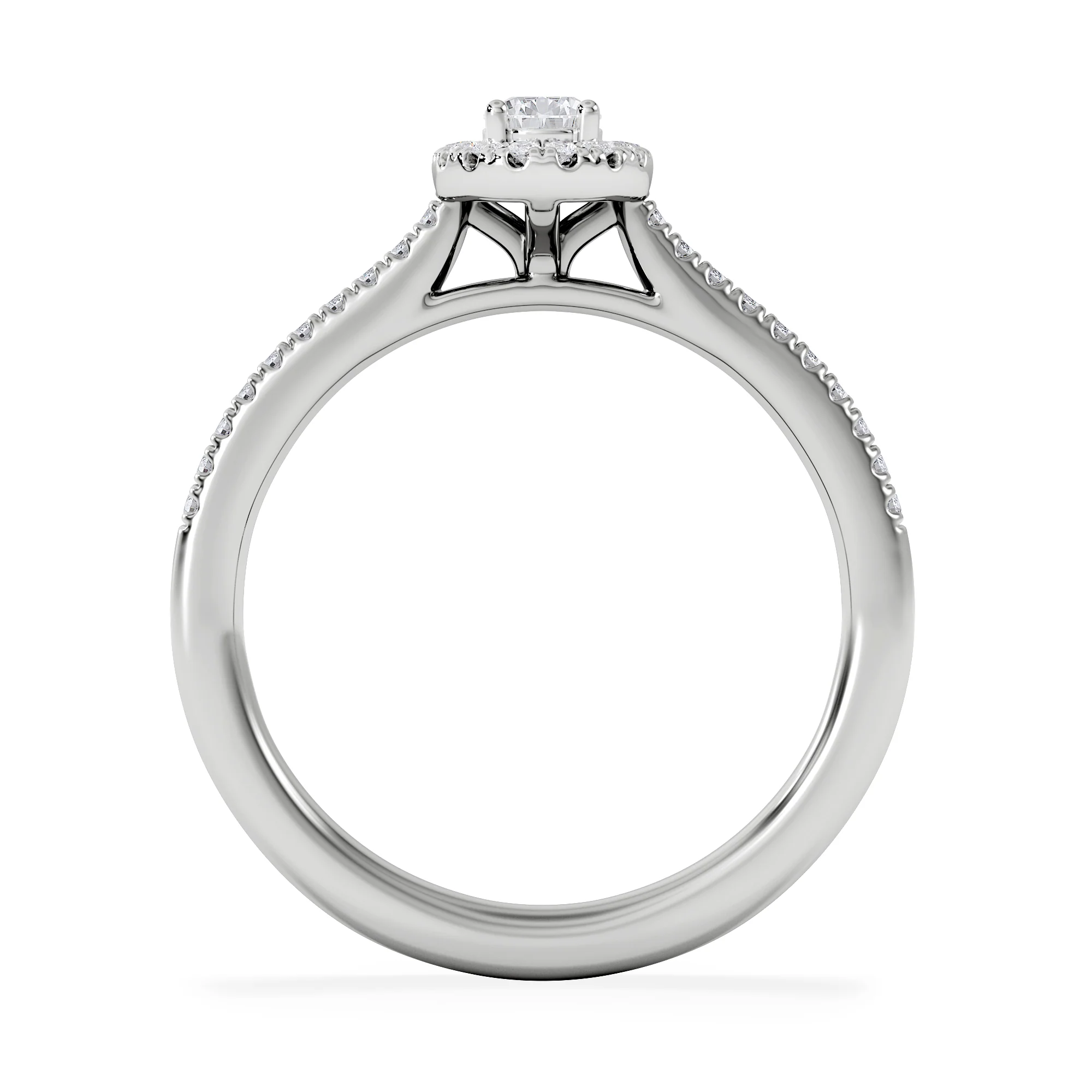 Lumia Pear Cut Lab Diamond Halo Ring 0.50ct F/VS in 925 Silver - Image 3