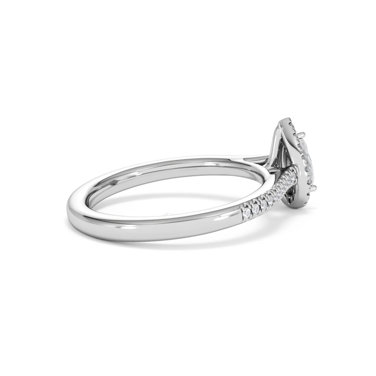 Lumia Pear Cut Lab Diamond Halo Ring 0.50ct F/VS in 925 Silver - Image 35