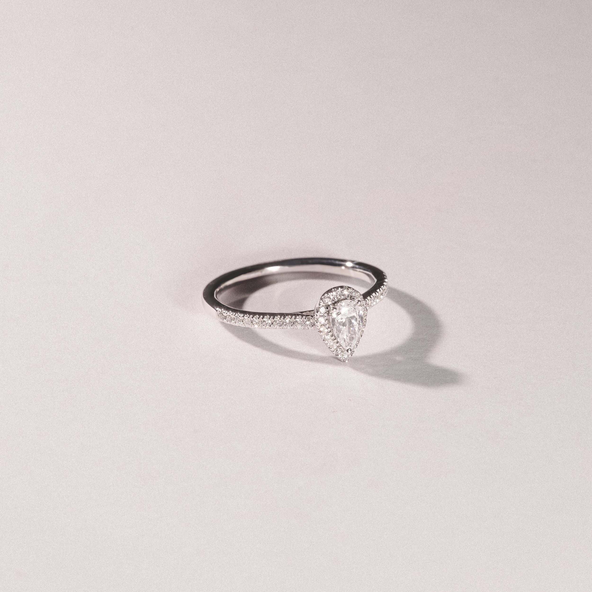 Lumia Pear Cut Lab Diamond Halo Ring 0.50ct F/VS in 925 Silver - Image 6