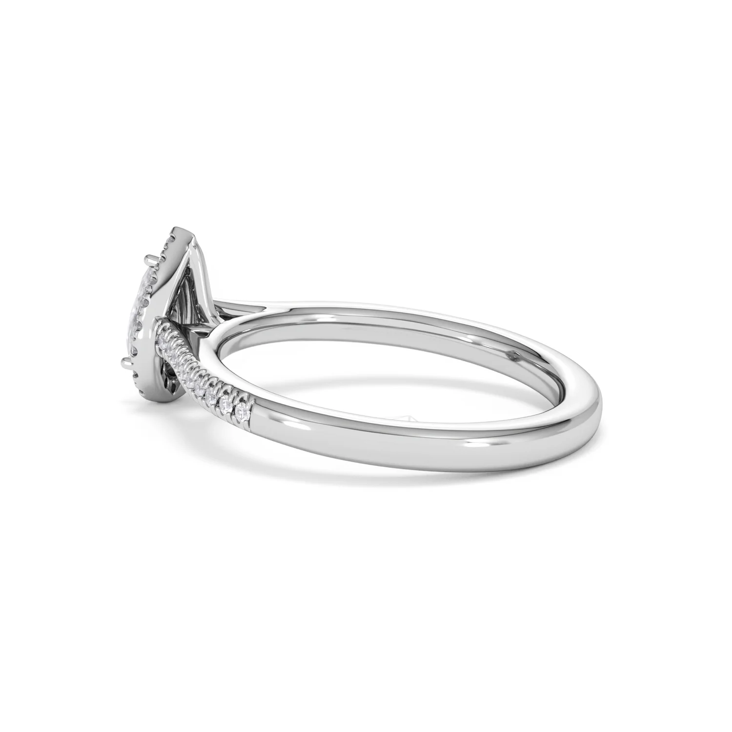 Lumia Pear Cut Lab Diamond Halo Ring 0.50ct F/VS in 925 Silver - Image 64