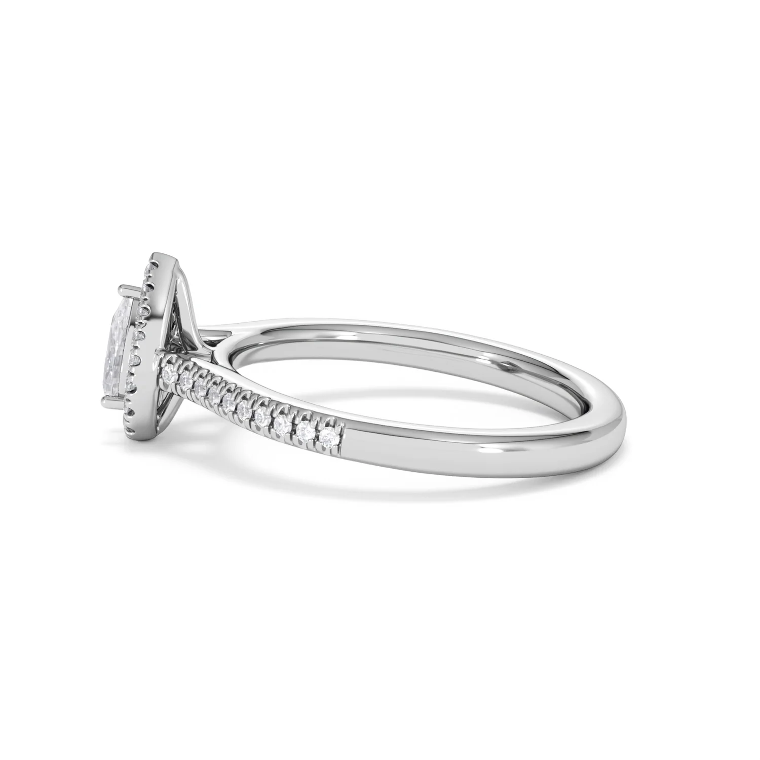 Lumia Pear Cut Lab Diamond Halo Ring 0.50ct F/VS in 925 Silver - Image 69