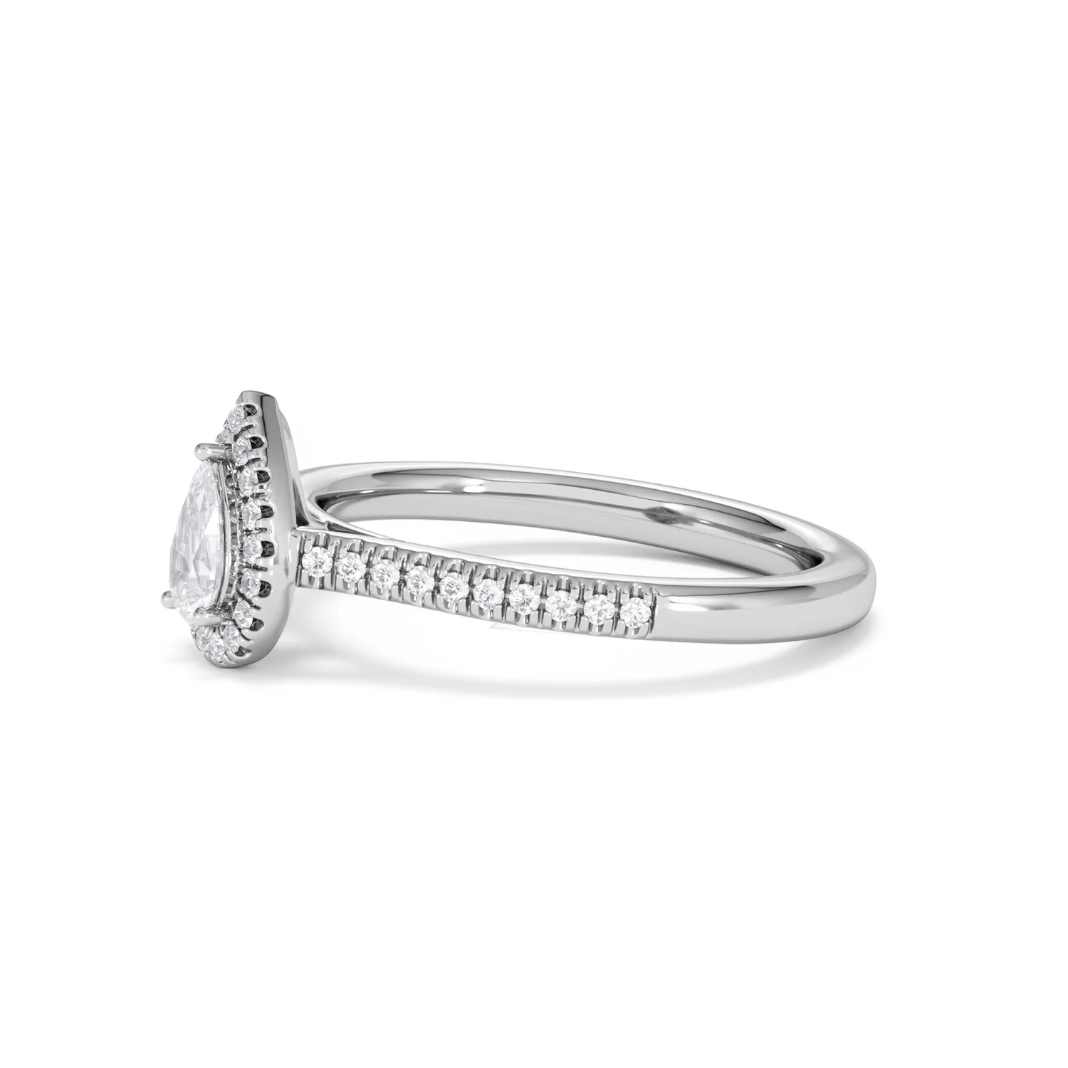 Lumia Pear Cut Lab Diamond Halo Ring 0.50ct F/VS in 925 Silver - Image 76