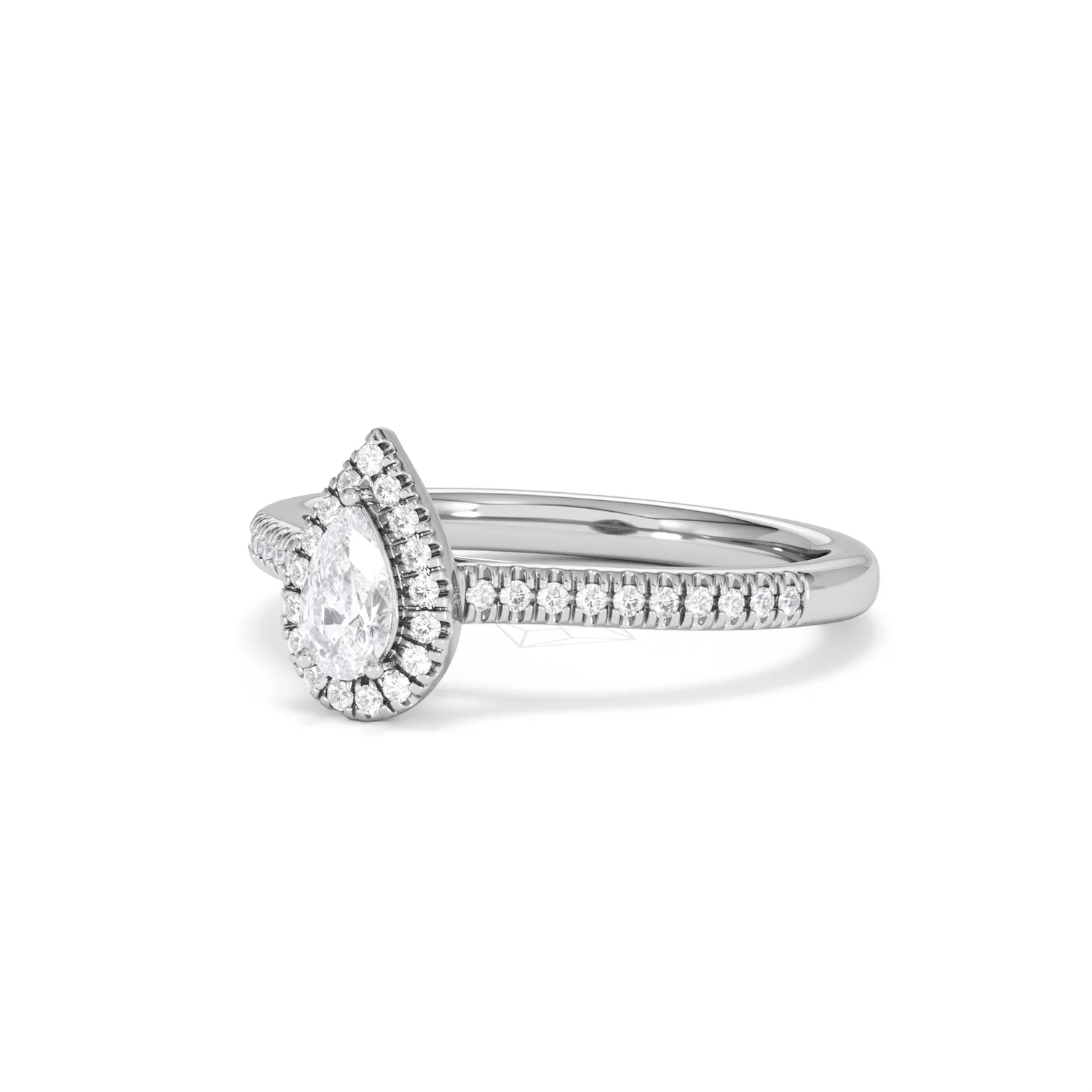 Lumia Pear Cut Lab Diamond Halo Ring 0.50ct F/VS in 925 Silver - Image 83