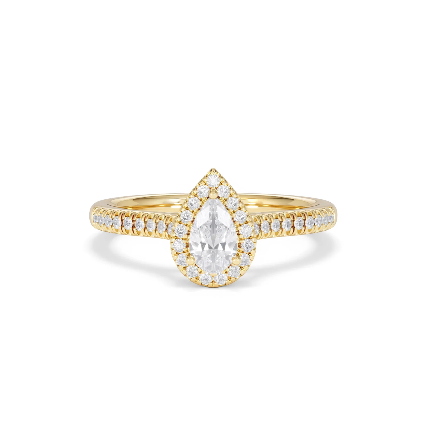 Lumia Pear Cut Lab Diamond Halo Ring 0.70ct F/VS in 9K Gold - Image 10