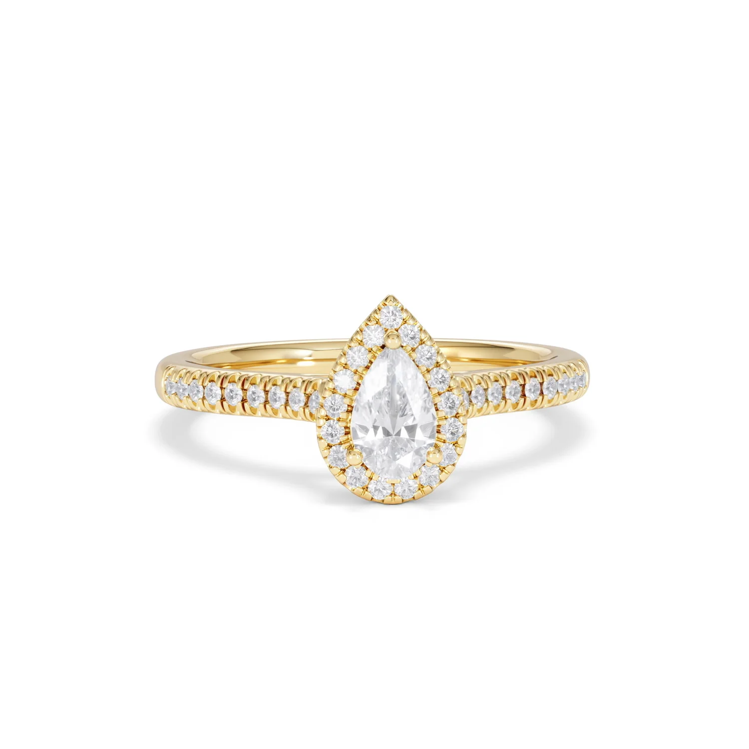 Lumia Pear Cut Lab Diamond Halo Ring 0.70ct F/VS in 9K Gold - Image 11