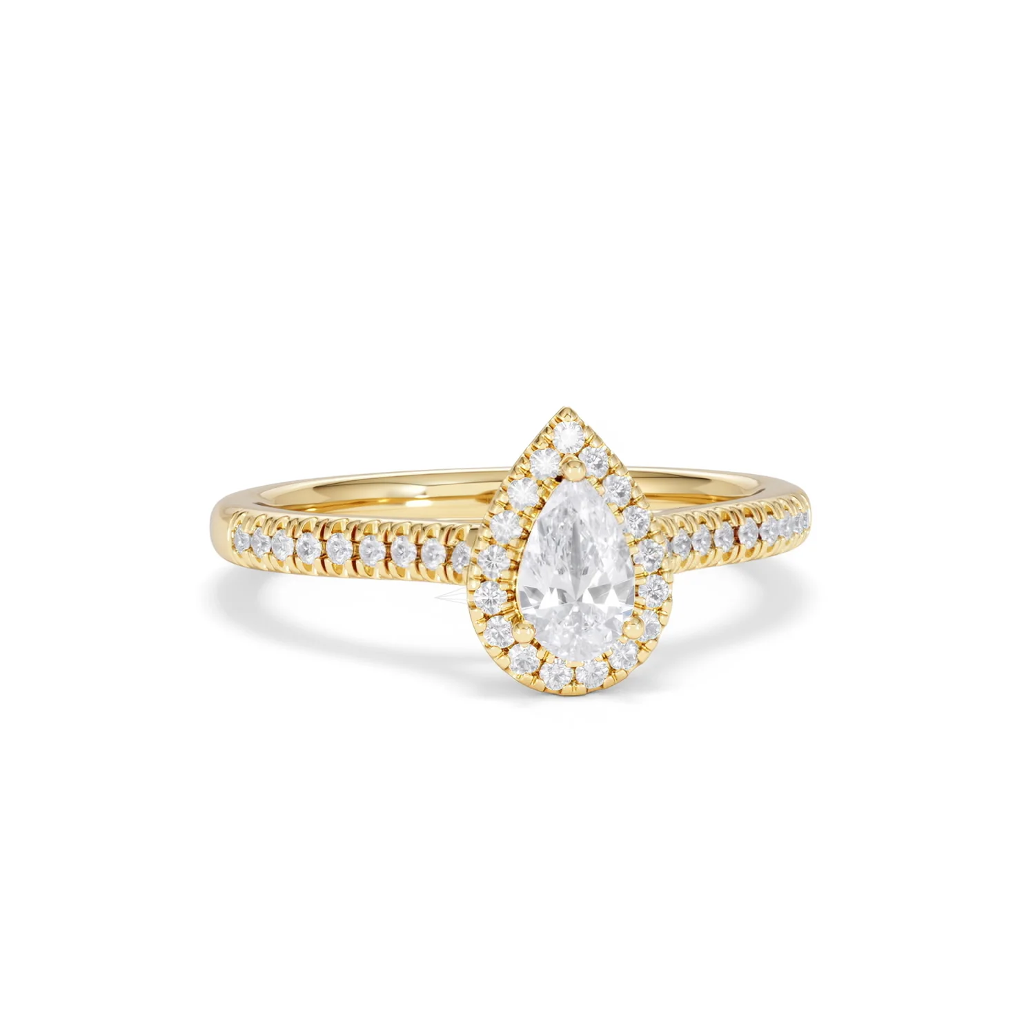 Lumia Pear Cut Lab Diamond Halo Ring 0.70ct F/VS in 9K Gold - Image 12