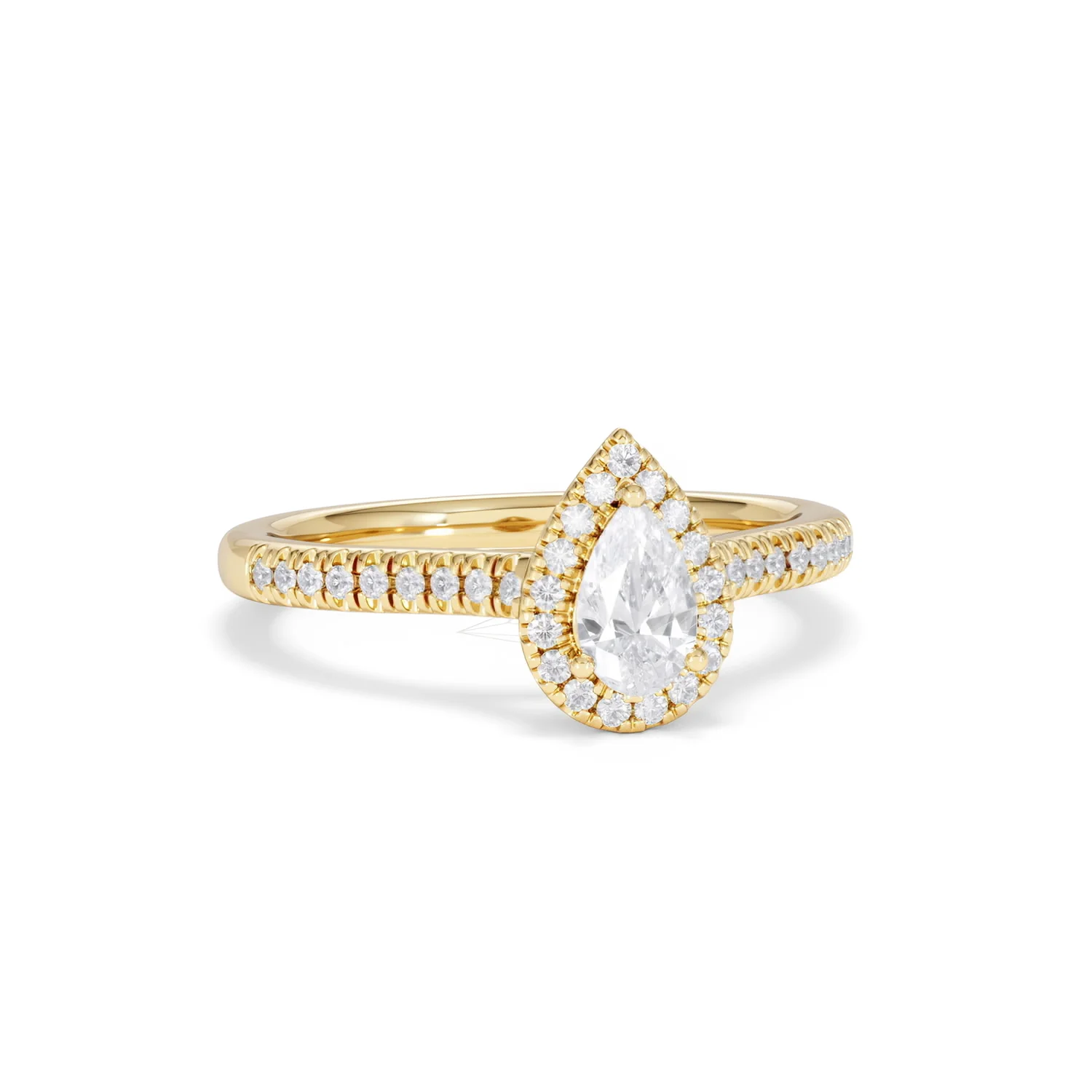 Lumia Pear Cut Lab Diamond Halo Ring 0.70ct F/VS in 9K Gold - Image 13