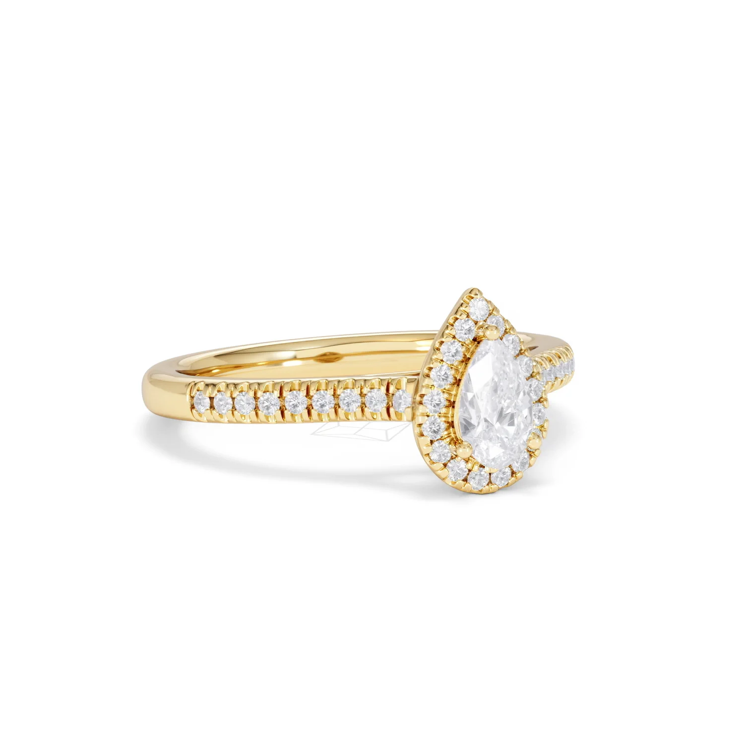 Lumia Pear Cut Lab Diamond Halo Ring 0.70ct F/VS in 9K Gold - Image 16