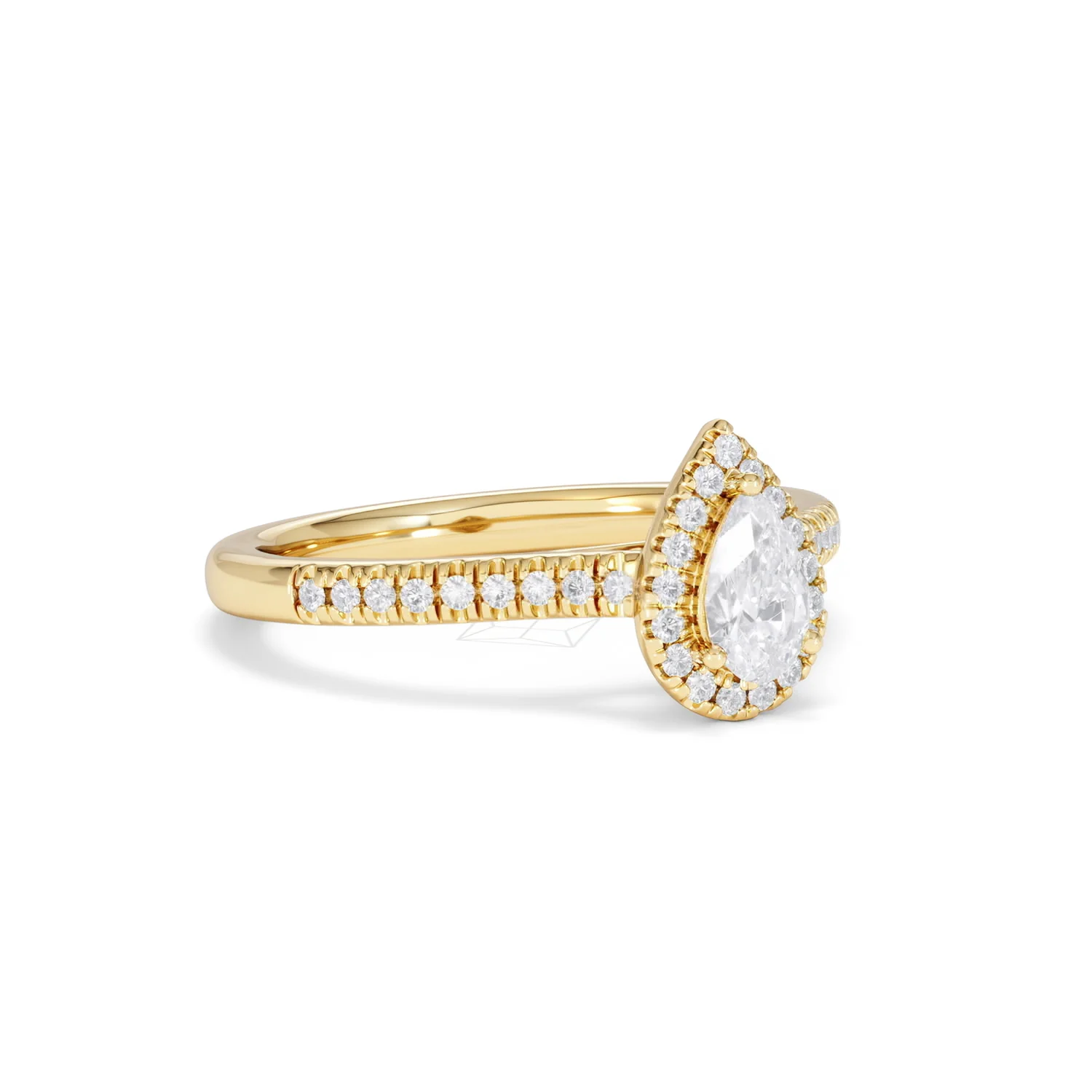 Lumia Pear Cut Lab Diamond Halo Ring 0.70ct F/VS in 9K Gold - Image 17