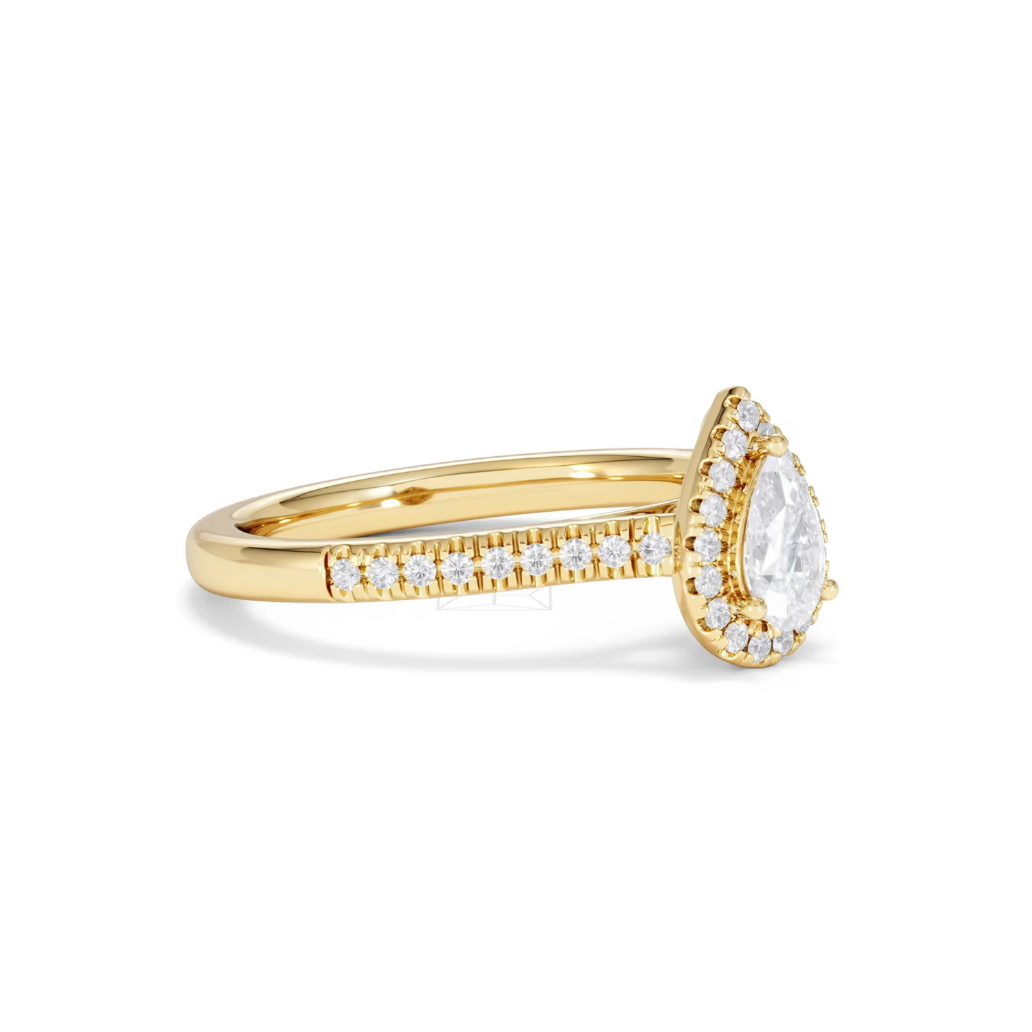 Lumia Pear Cut Lab Diamond Halo Ring 0.70ct F/VS in 9K Gold - Image 20
