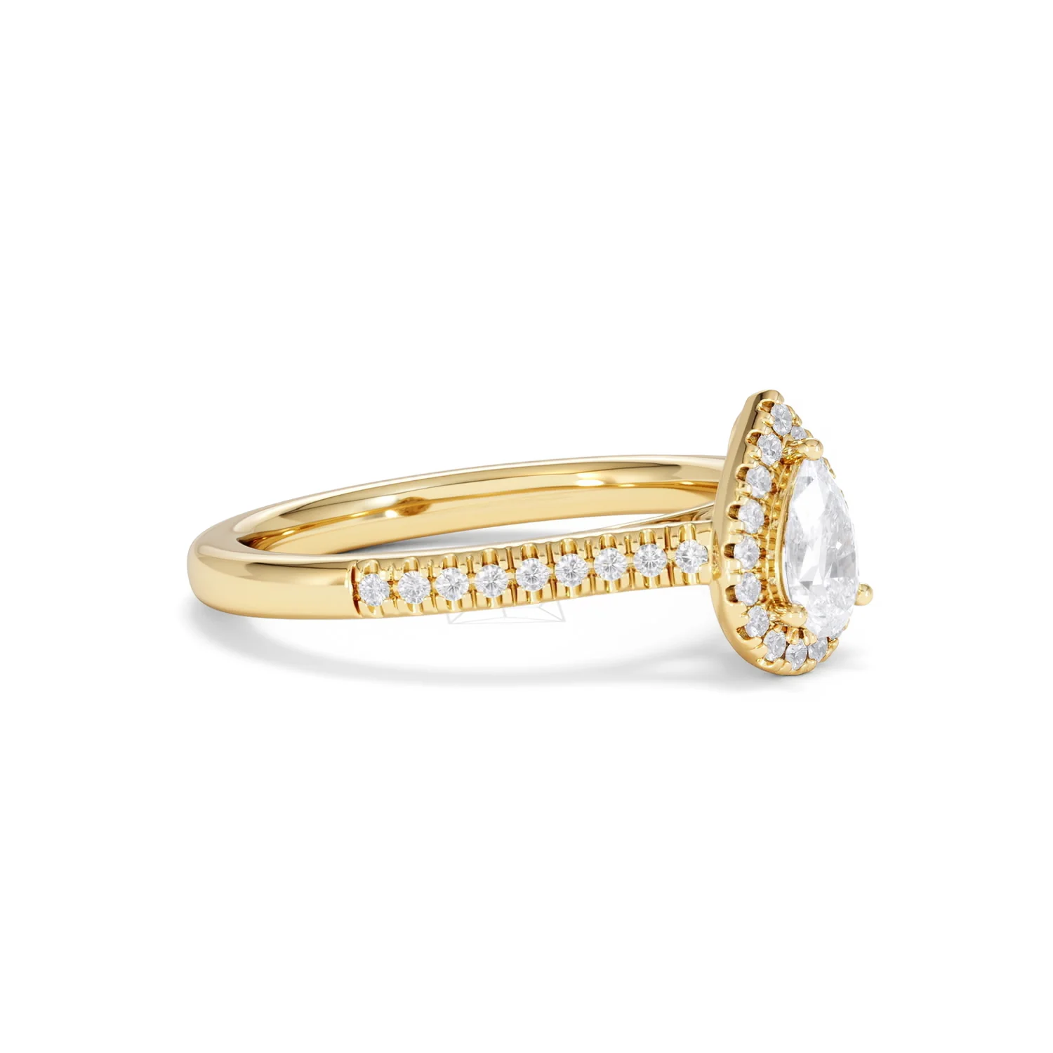 Lumia Pear Cut Lab Diamond Halo Ring 0.70ct F/VS in 9K Gold - Image 21