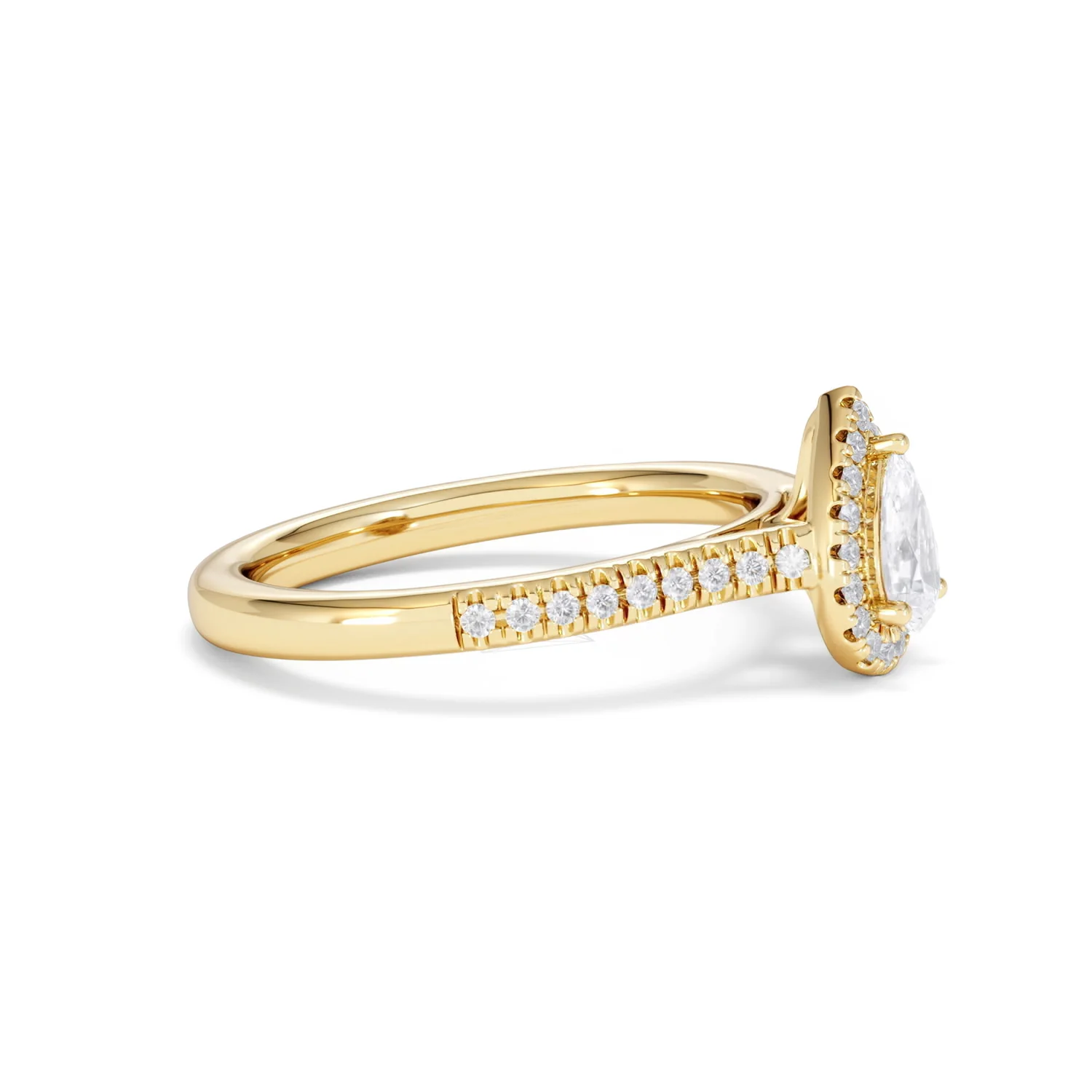 Lumia Pear Cut Lab Diamond Halo Ring 0.70ct F/VS in 9K Gold - Image 25