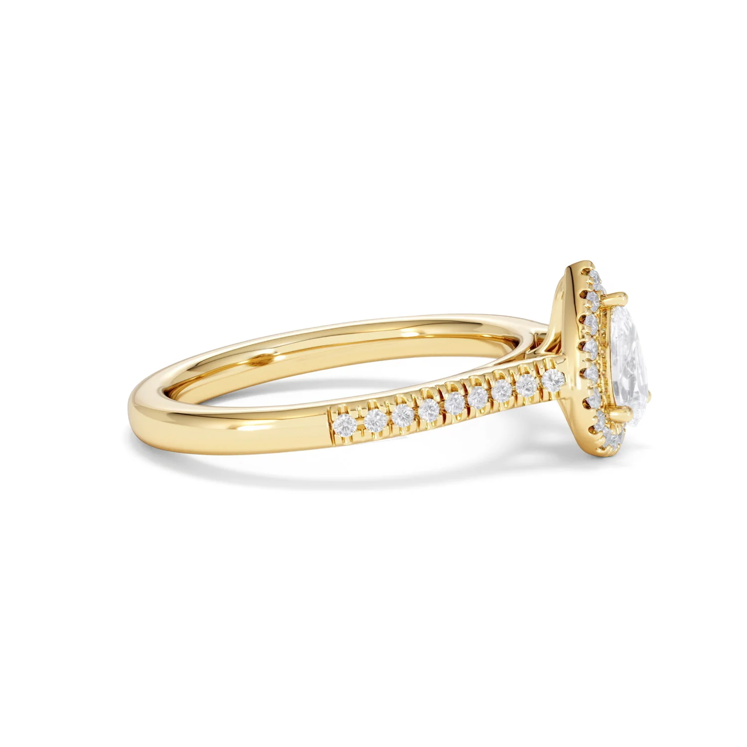 Lumia Pear Cut Lab Diamond Halo Ring 0.70ct F/VS in 9K Gold - Image 26