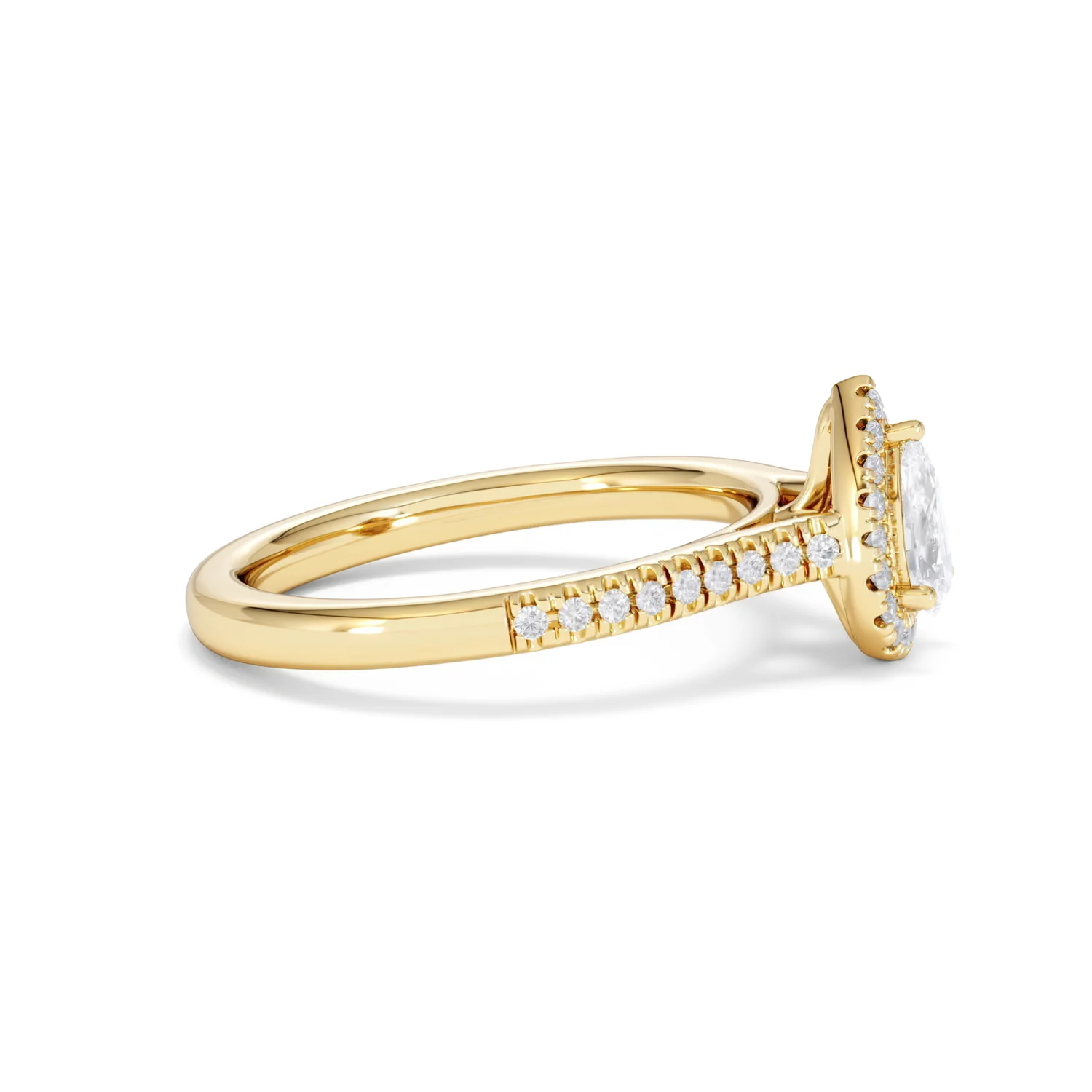 Lumia Pear Cut Lab Diamond Halo Ring 0.70ct F/VS in 9K Gold - Image 27