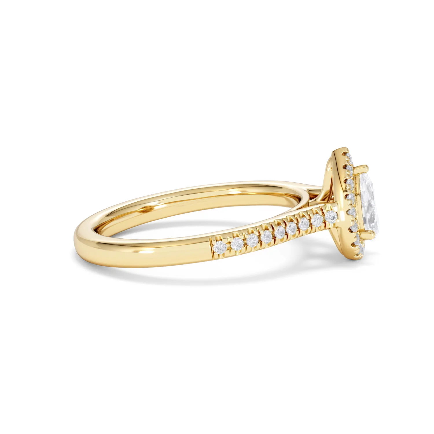 Lumia Pear Cut Lab Diamond Halo Ring 0.70ct F/VS in 9K Gold - Image 28