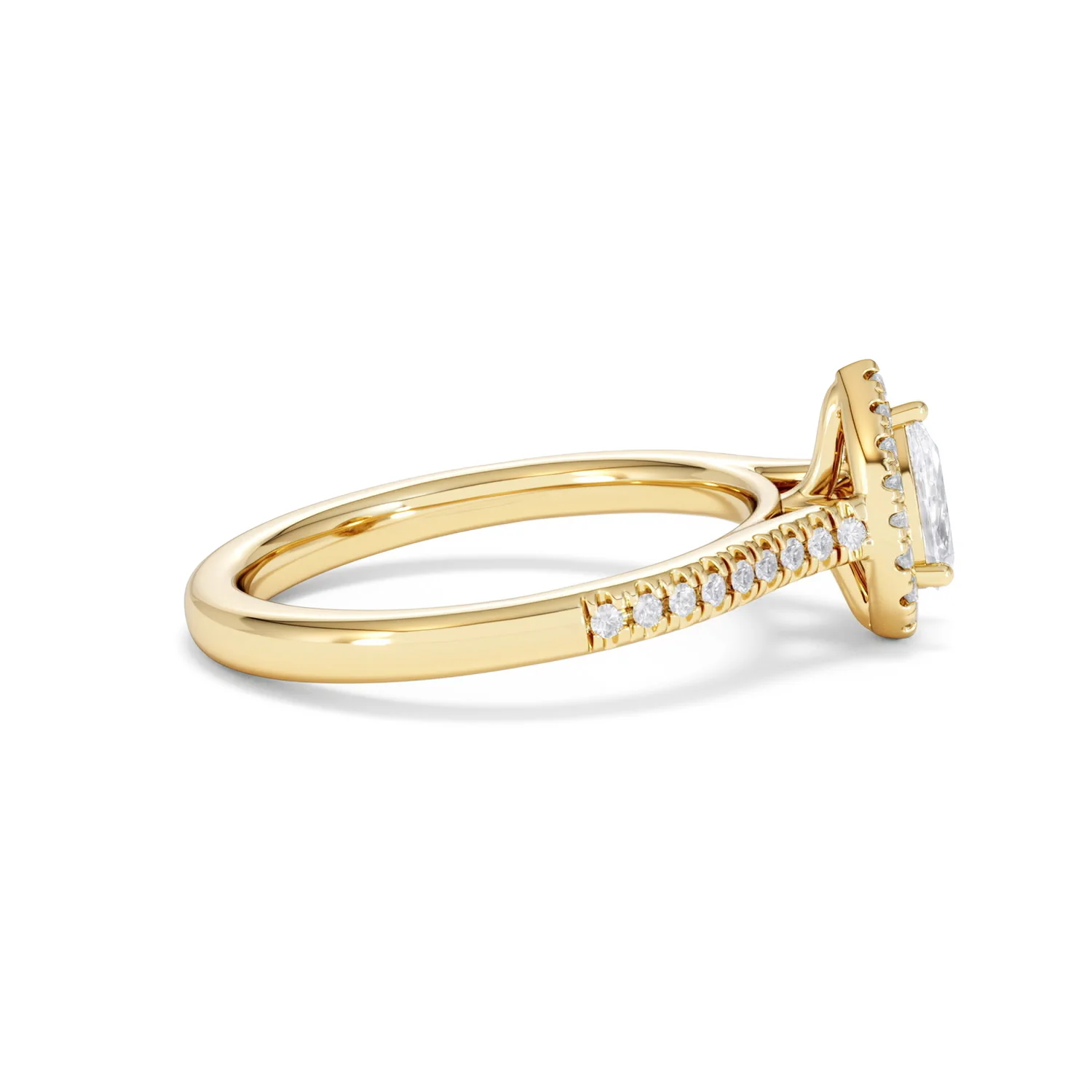 Lumia Pear Cut Lab Diamond Halo Ring 0.70ct F/VS in 9K Gold - Image 30