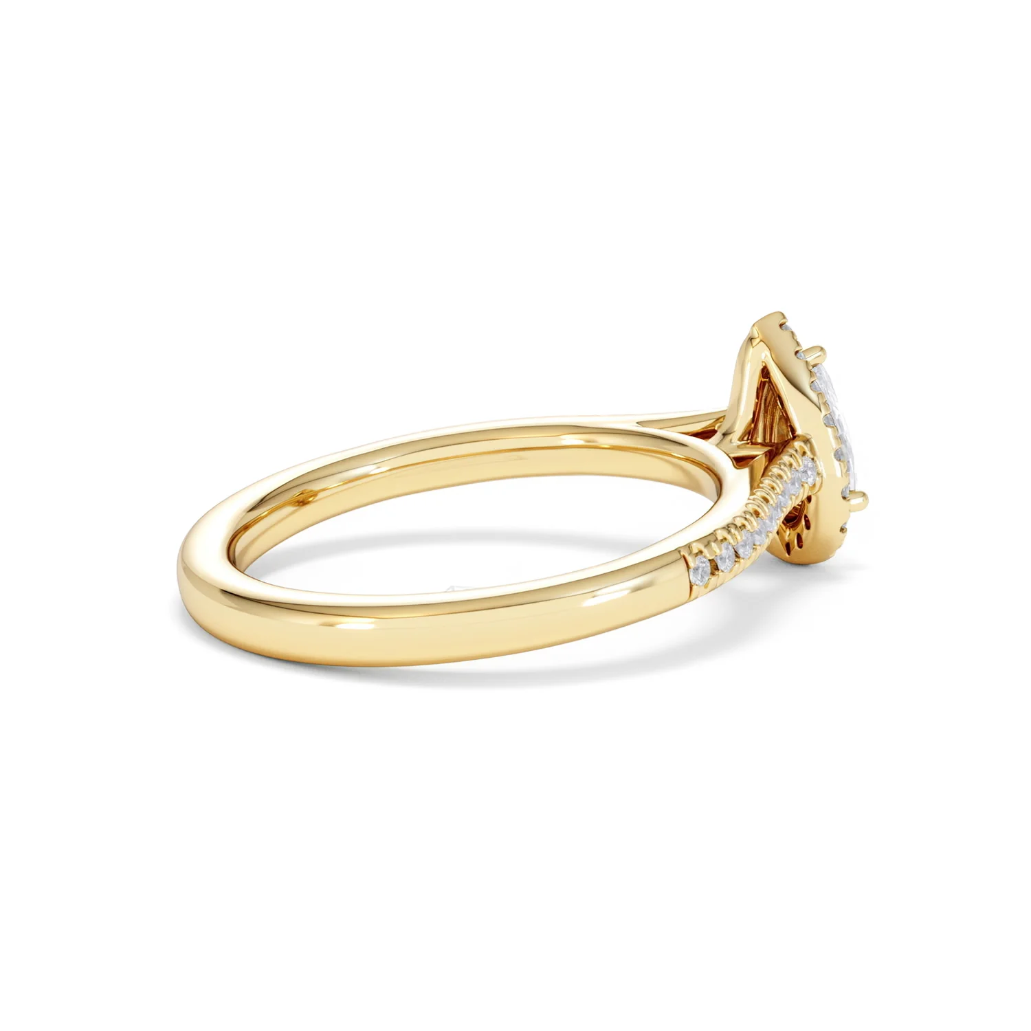 Lumia Pear Cut Lab Diamond Halo Ring 0.70ct F/VS in 9K Gold - Image 36
