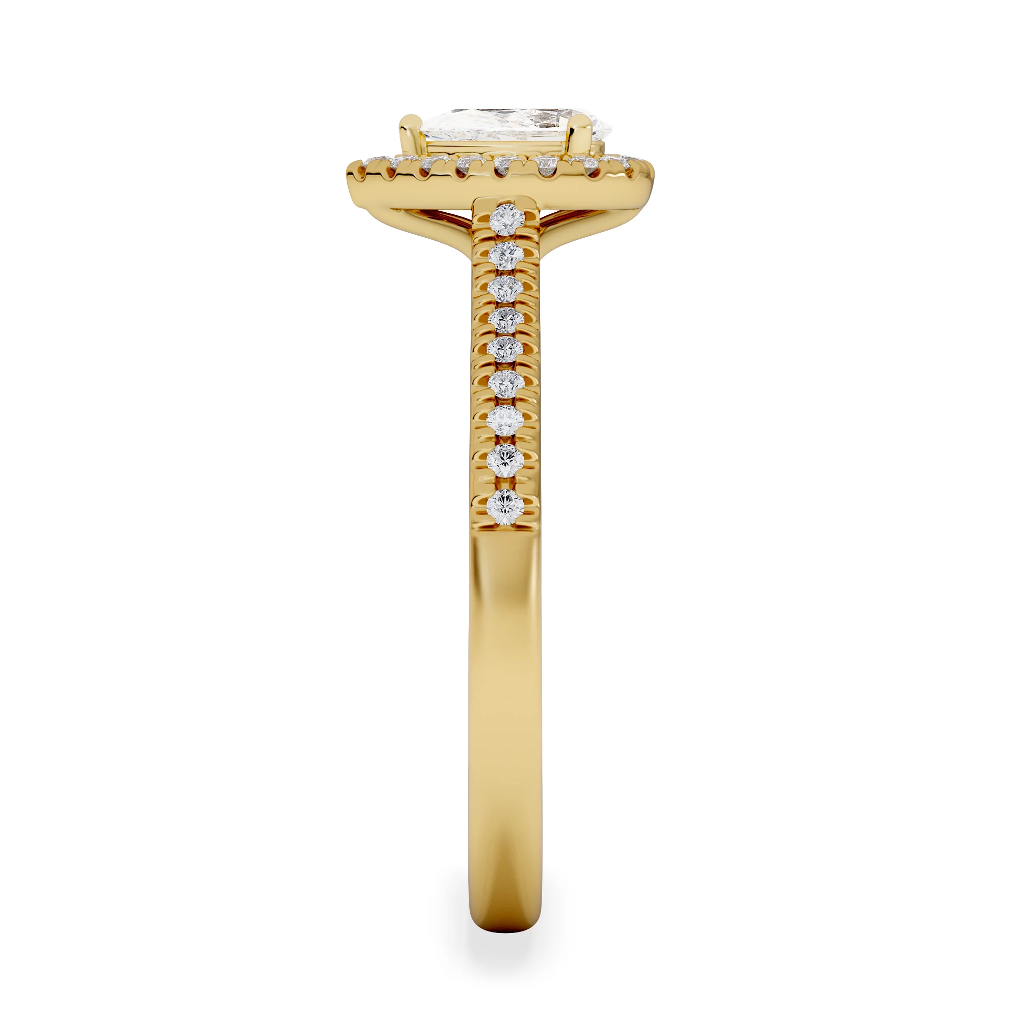 Lumia Pear Cut Lab Diamond Halo Ring 0.70ct F/VS in 9K Gold - Image 5