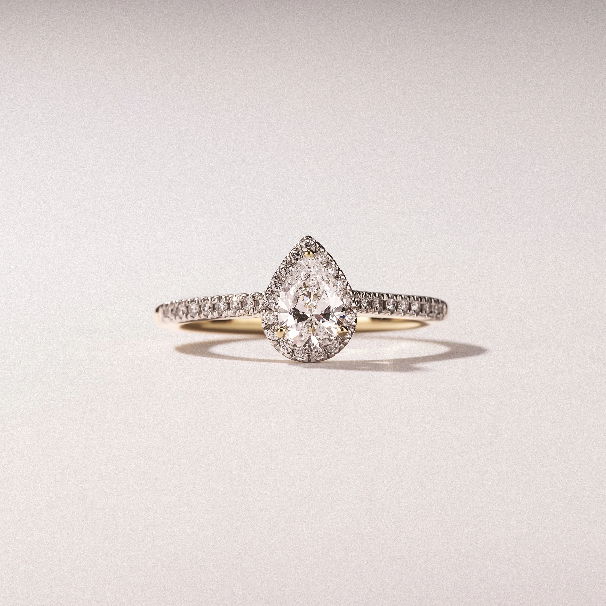 Lumia Pear Cut Lab Diamond Halo Ring 0.70ct F/VS in 9K Gold - Image 6
