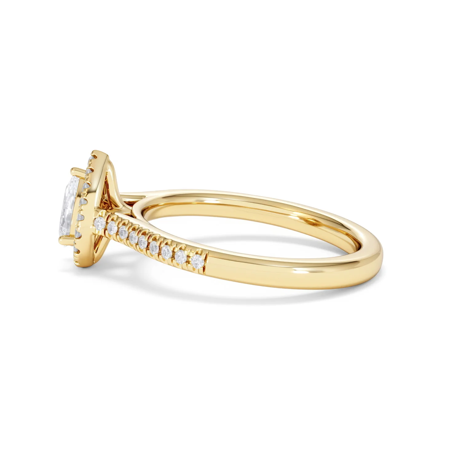 Lumia Pear Cut Lab Diamond Halo Ring 0.70ct F/VS in 9K Gold - Image 69