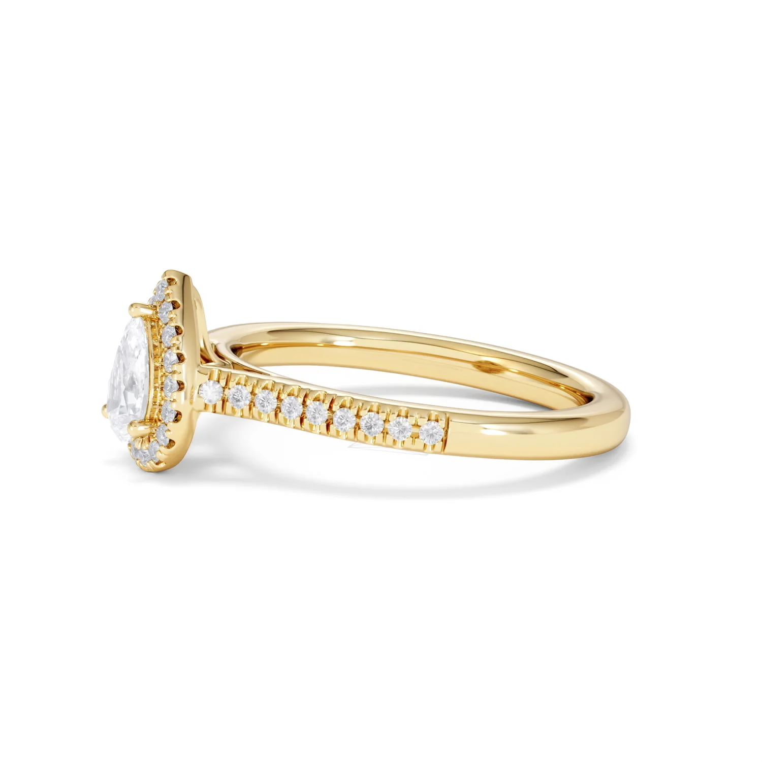 Lumia Pear Cut Lab Diamond Halo Ring 0.70ct F/VS in 9K Gold - Image 75