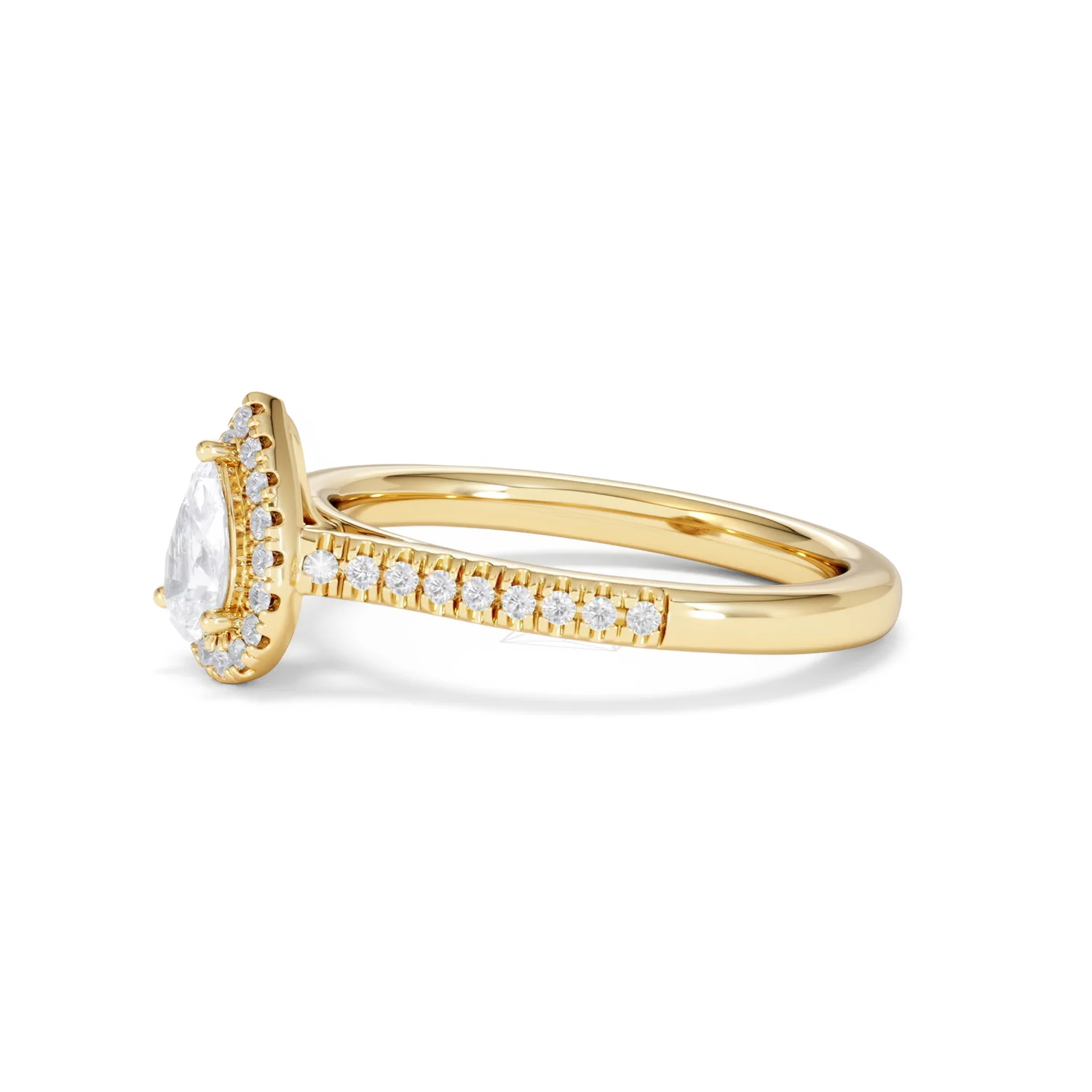 Lumia Pear Cut Lab Diamond Halo Ring 0.70ct F/VS in 9K Gold - Image 76