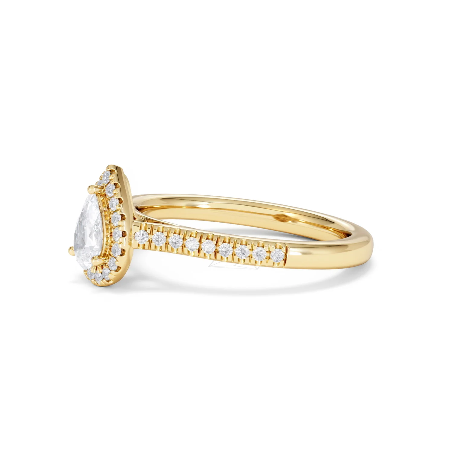 Lumia Pear Cut Lab Diamond Halo Ring 0.70ct F/VS in 9K Gold - Image 77