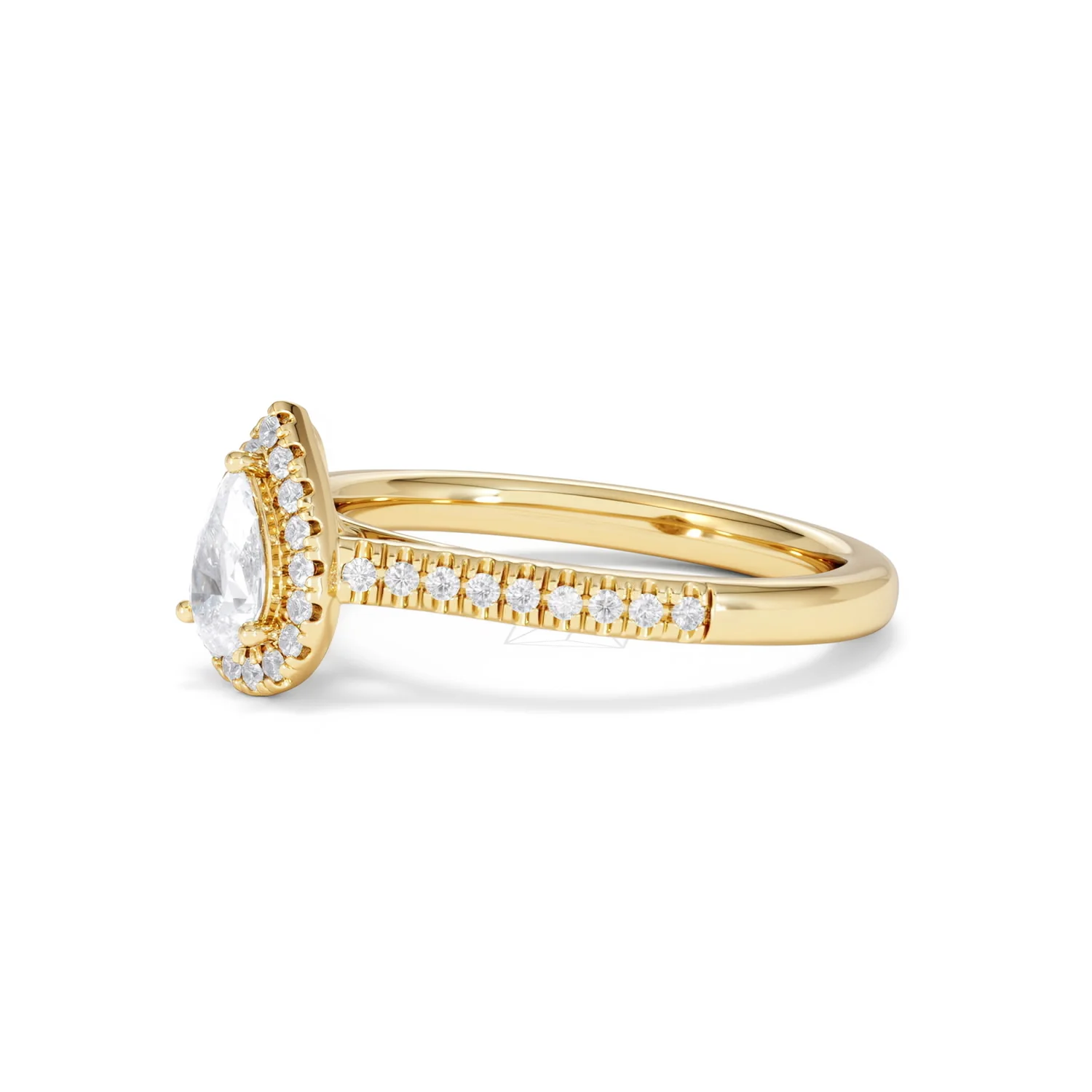 Lumia Pear Cut Lab Diamond Halo Ring 0.70ct F/VS in 9K Gold - Image 78