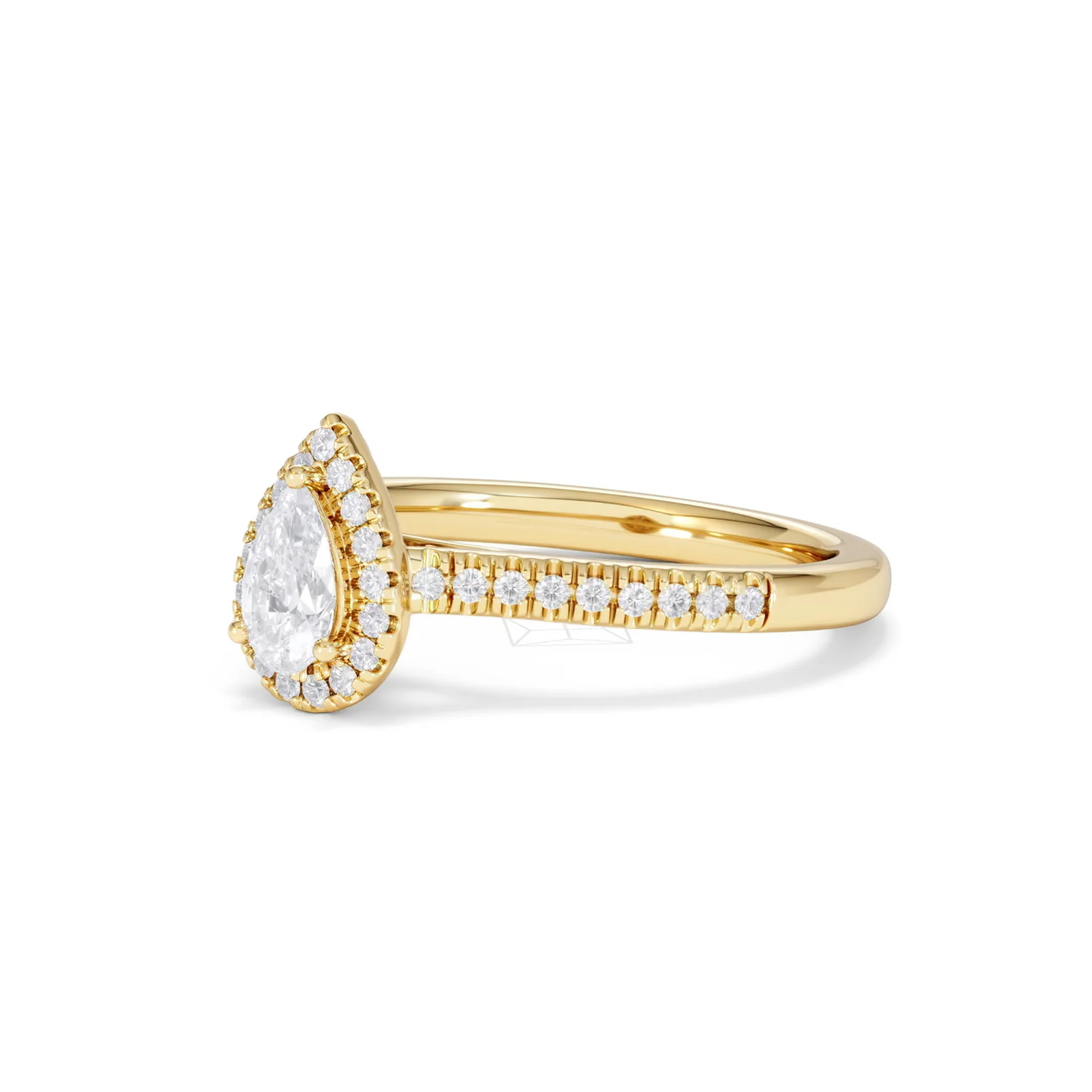 Lumia Pear Cut Lab Diamond Halo Ring 0.70ct F/VS in 9K Gold - Image 81