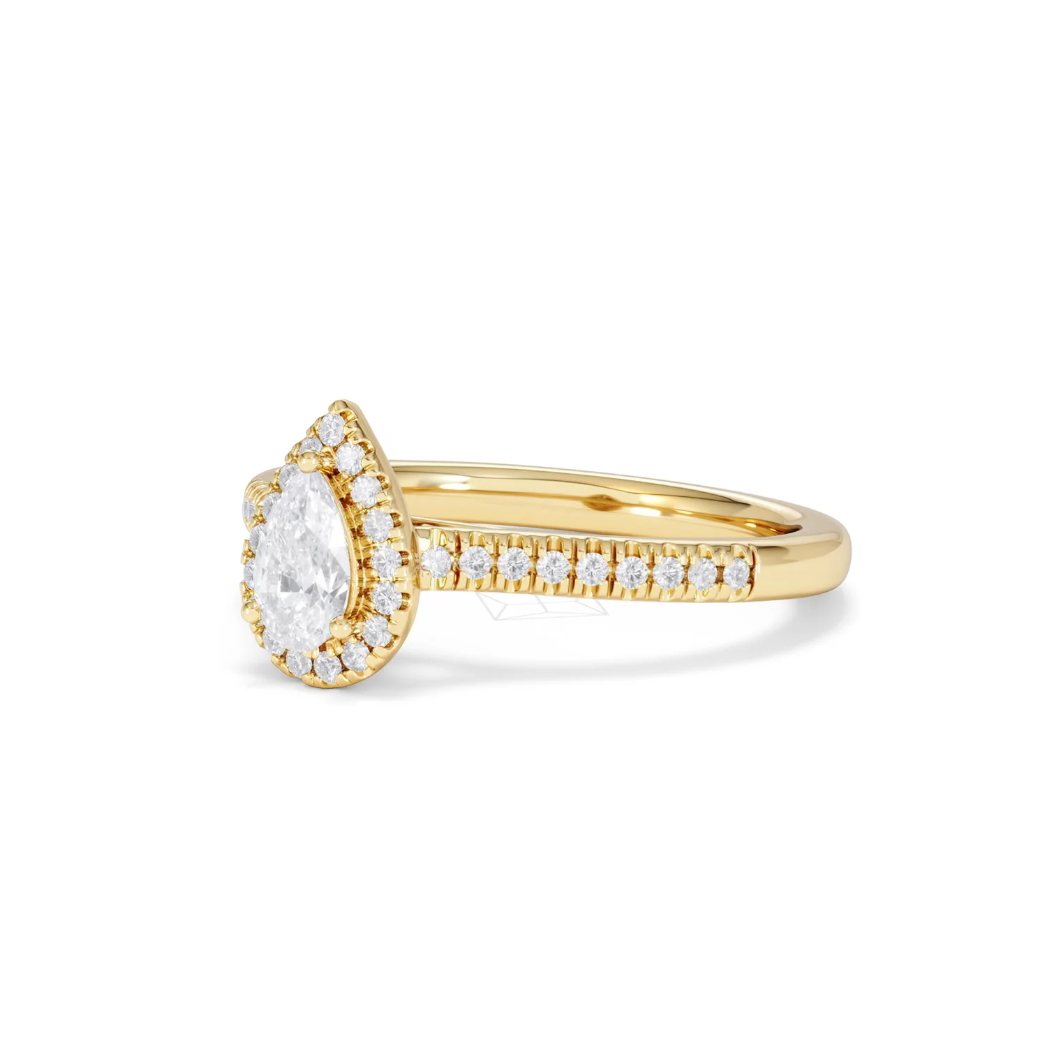 Lumia Pear Cut Lab Diamond Halo Ring 0.70ct F/VS in 9K Gold - Image 82