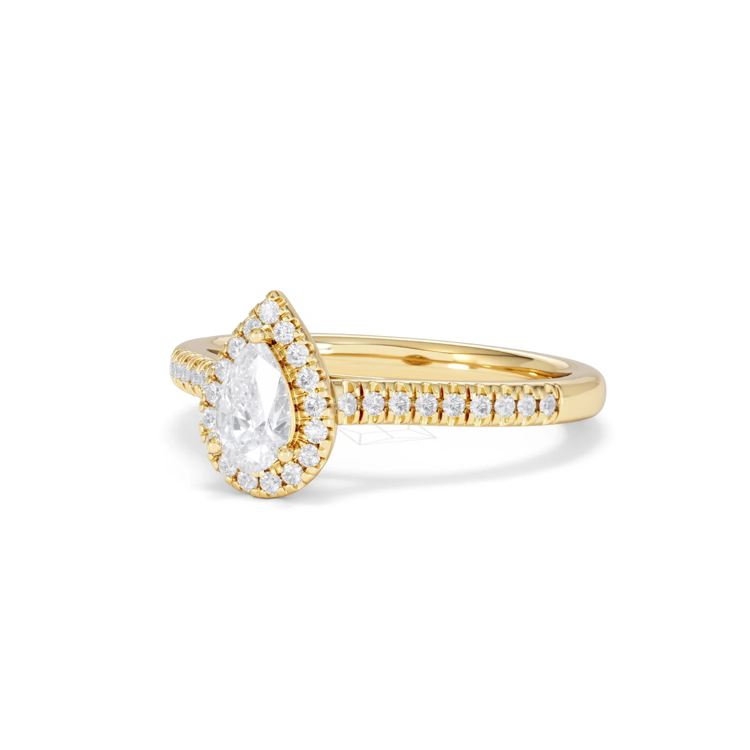 Lumia Pear Cut Lab Diamond Halo Ring 0.70ct F/VS in 9K Gold - Image 84