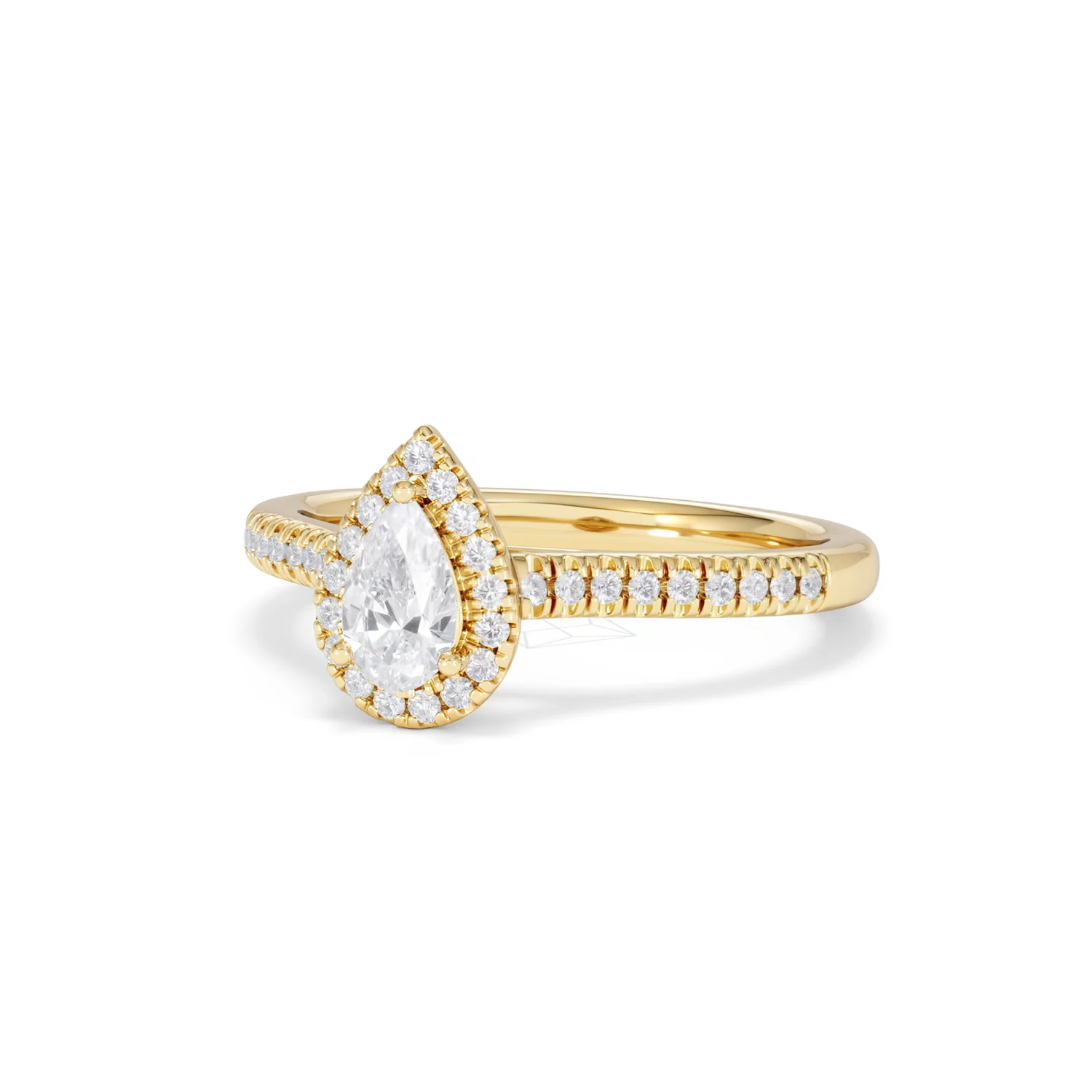 Lumia Pear Cut Lab Diamond Halo Ring 0.70ct F/VS in 9K Gold - Image 85