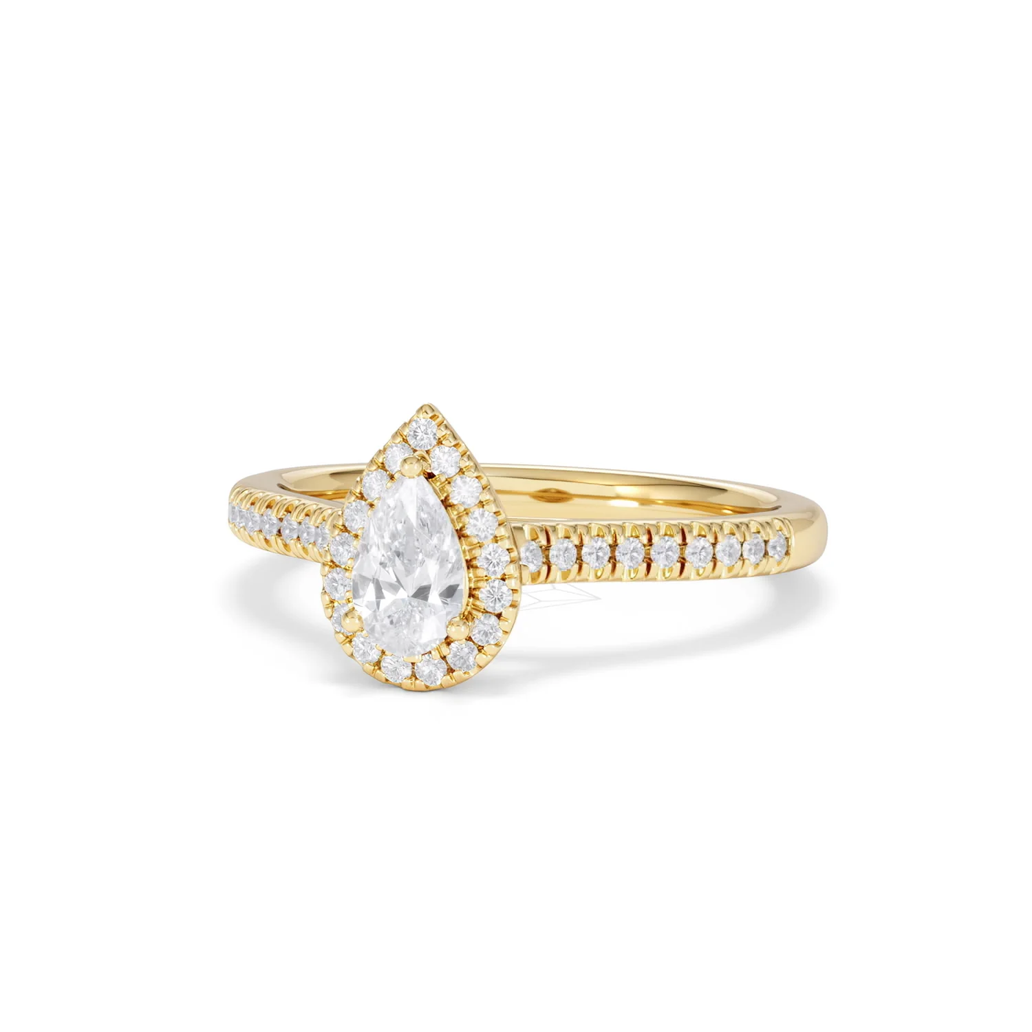 Lumia Pear Cut Lab Diamond Halo Ring 0.70ct F/VS in 9K Gold - Image 86