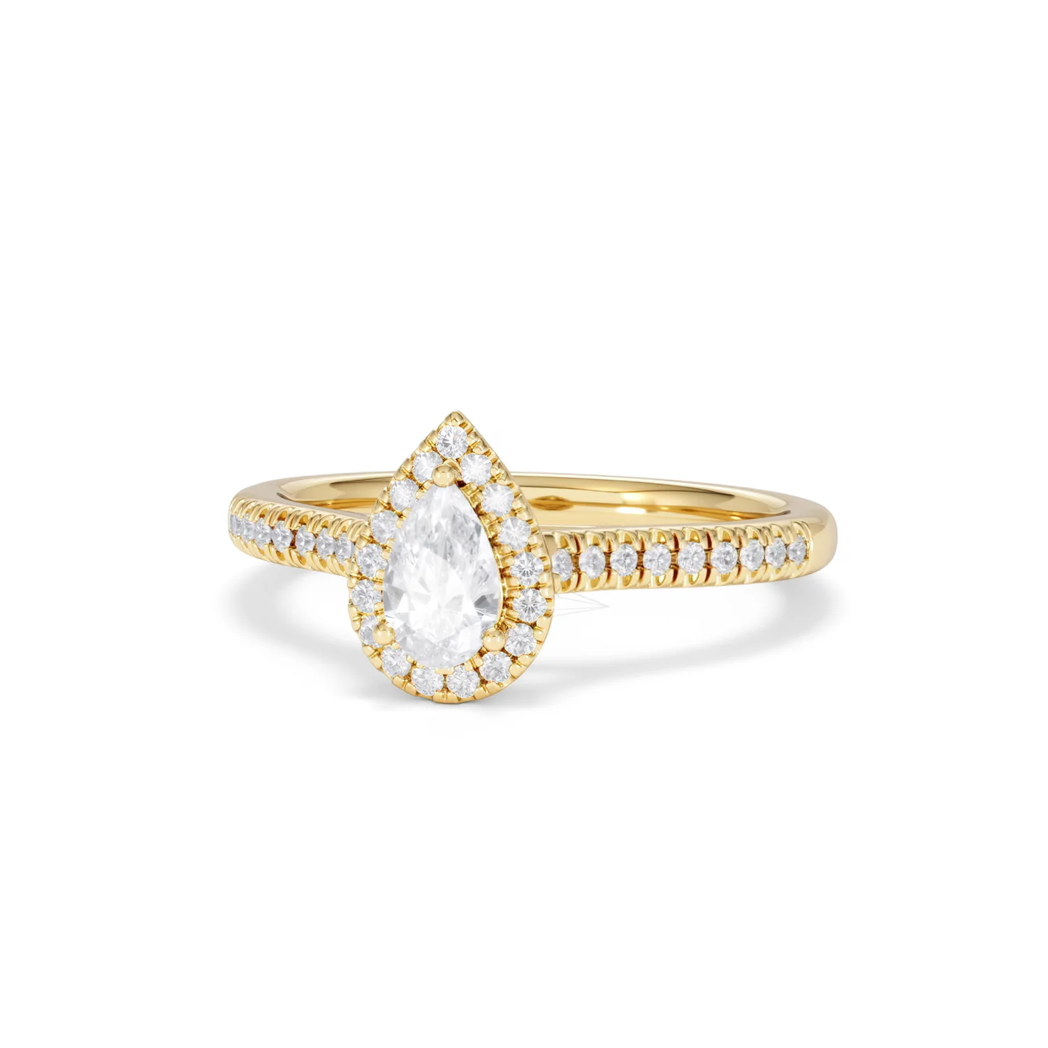 Lumia Pear Cut Lab Diamond Halo Ring 0.70ct F/VS in 9K Gold - Image 87