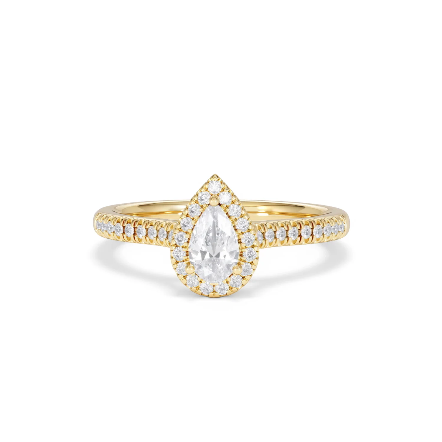 Lumia Pear Cut Lab Diamond Halo Ring 0.70ct F/VS in 9K Gold - Image 89