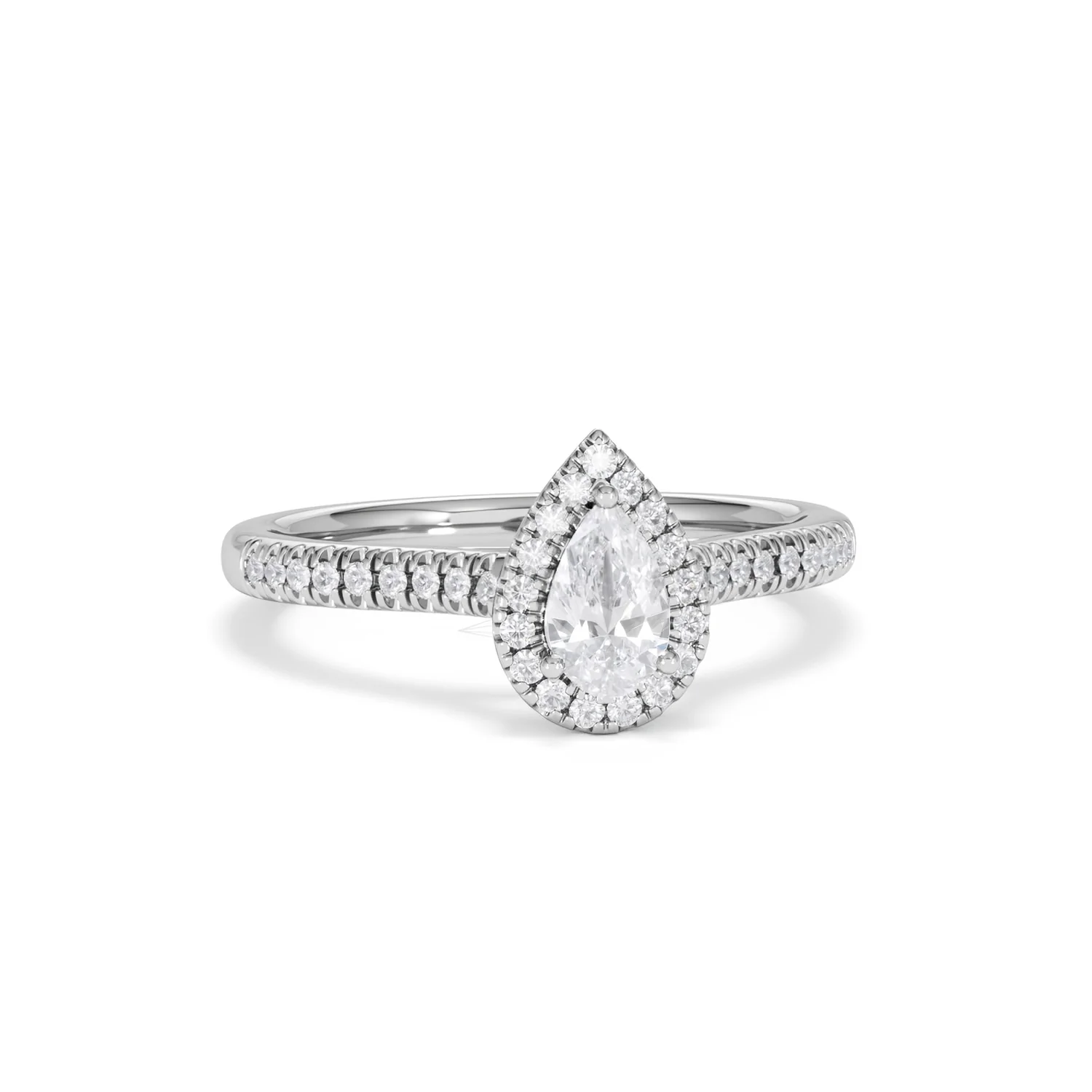 Lumia Pear Cut Lab Diamond Halo Ring 0.70ct F/VS in 9K White Gold - Image 12