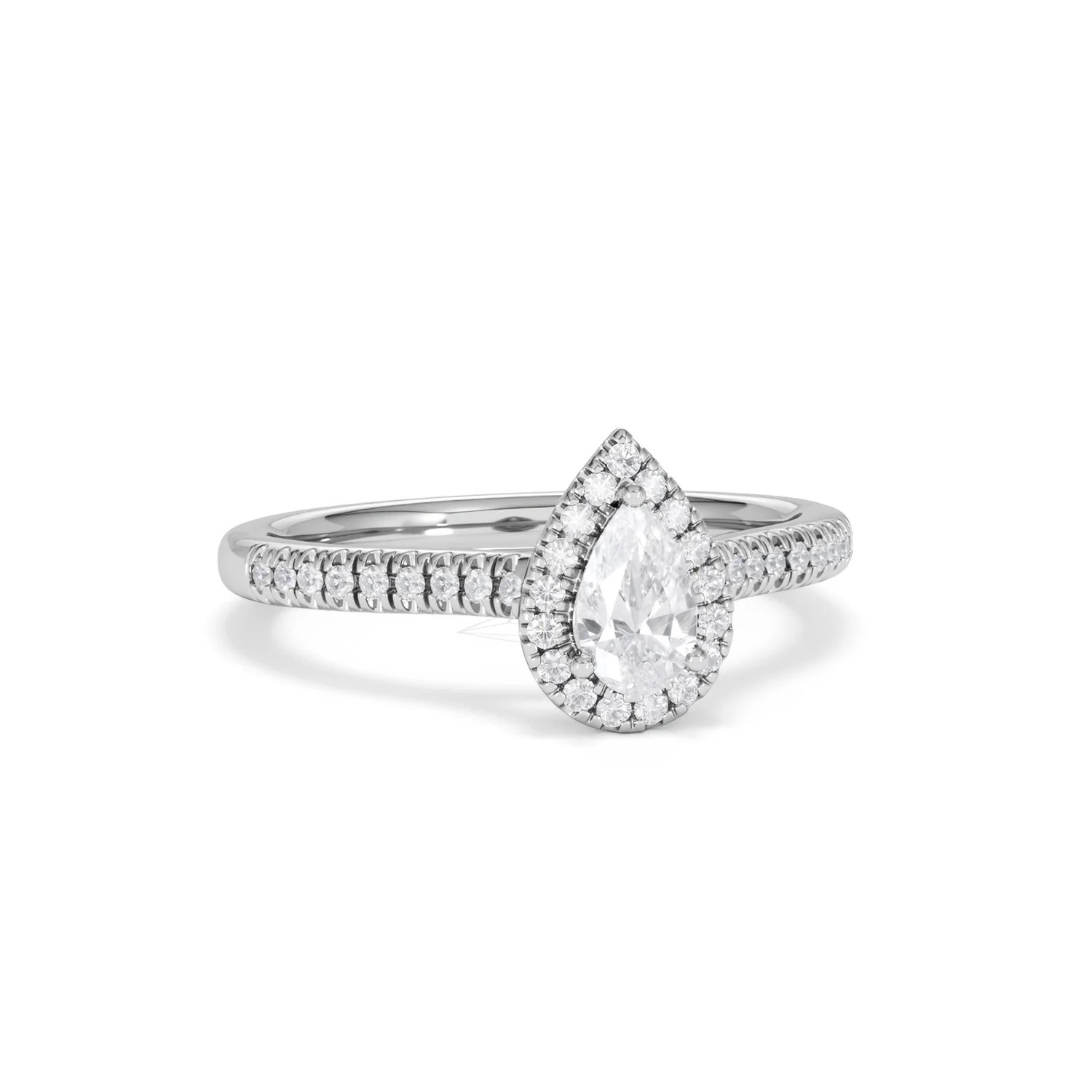 Lumia Pear Cut Lab Diamond Halo Ring 0.70ct F/VS in 9K White Gold - Image 13