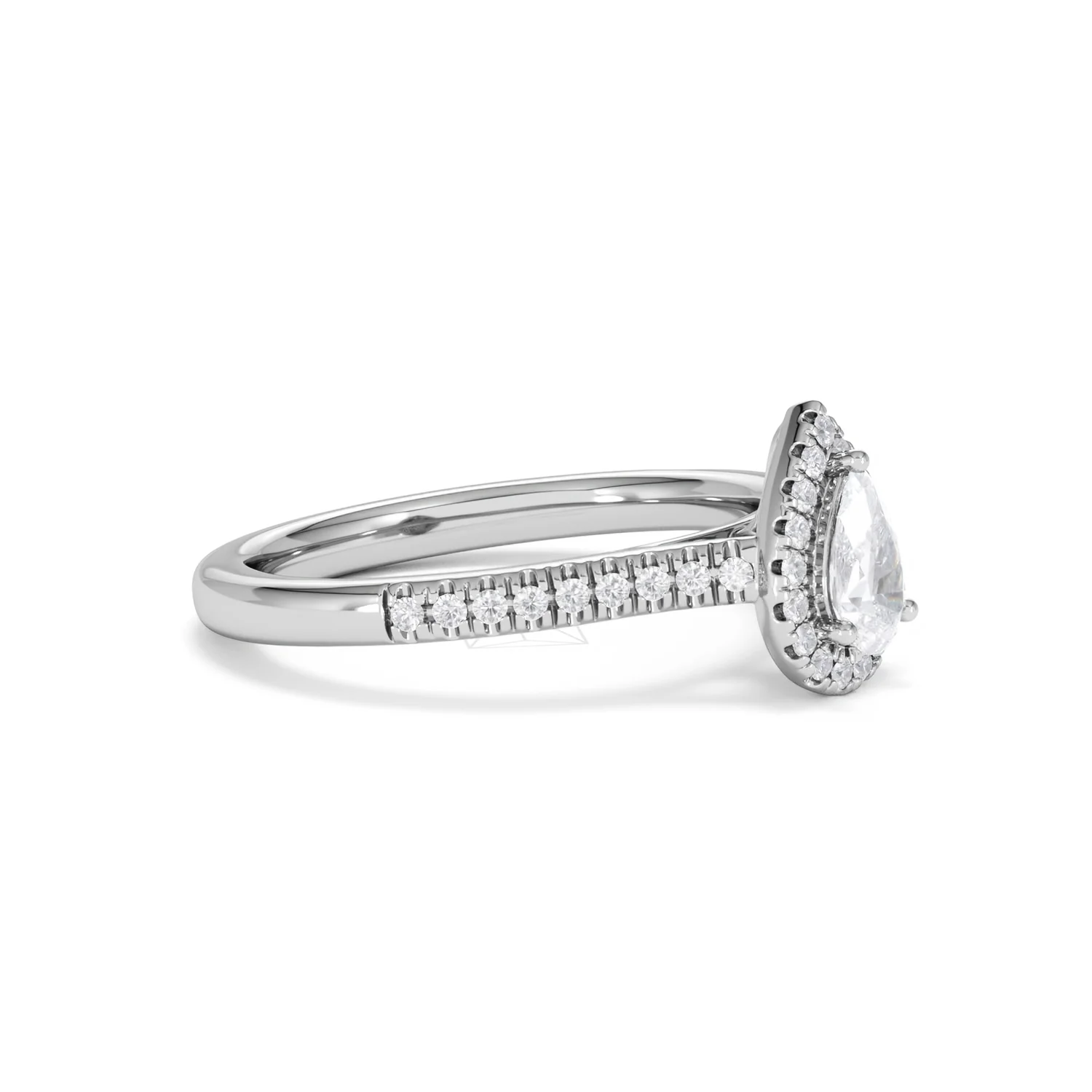 Lumia Pear Cut Lab Diamond Halo Ring 0.70ct F/VS in 9K White Gold - Image 22