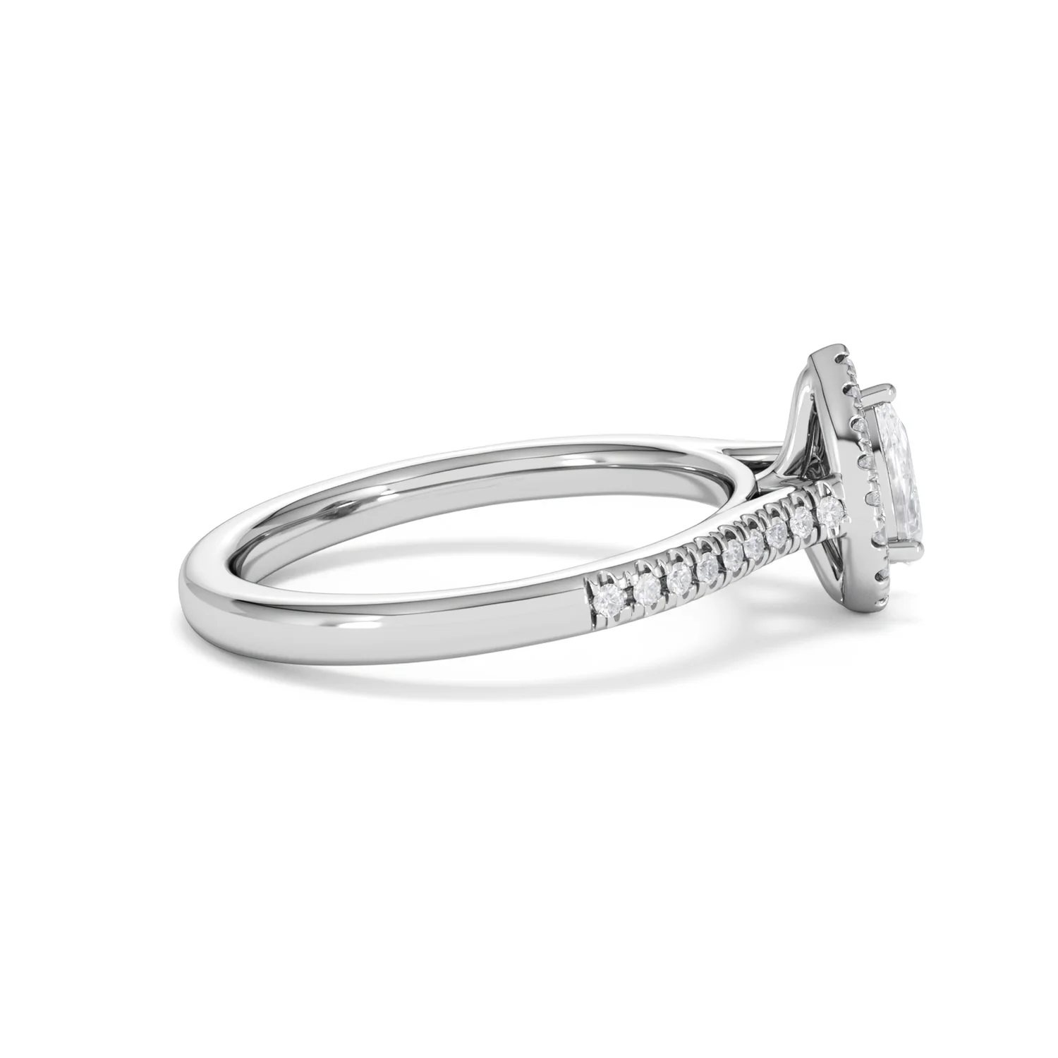 Lumia Pear Cut Lab Diamond Halo Ring 0.70ct F/VS in 9K White Gold - Image 31