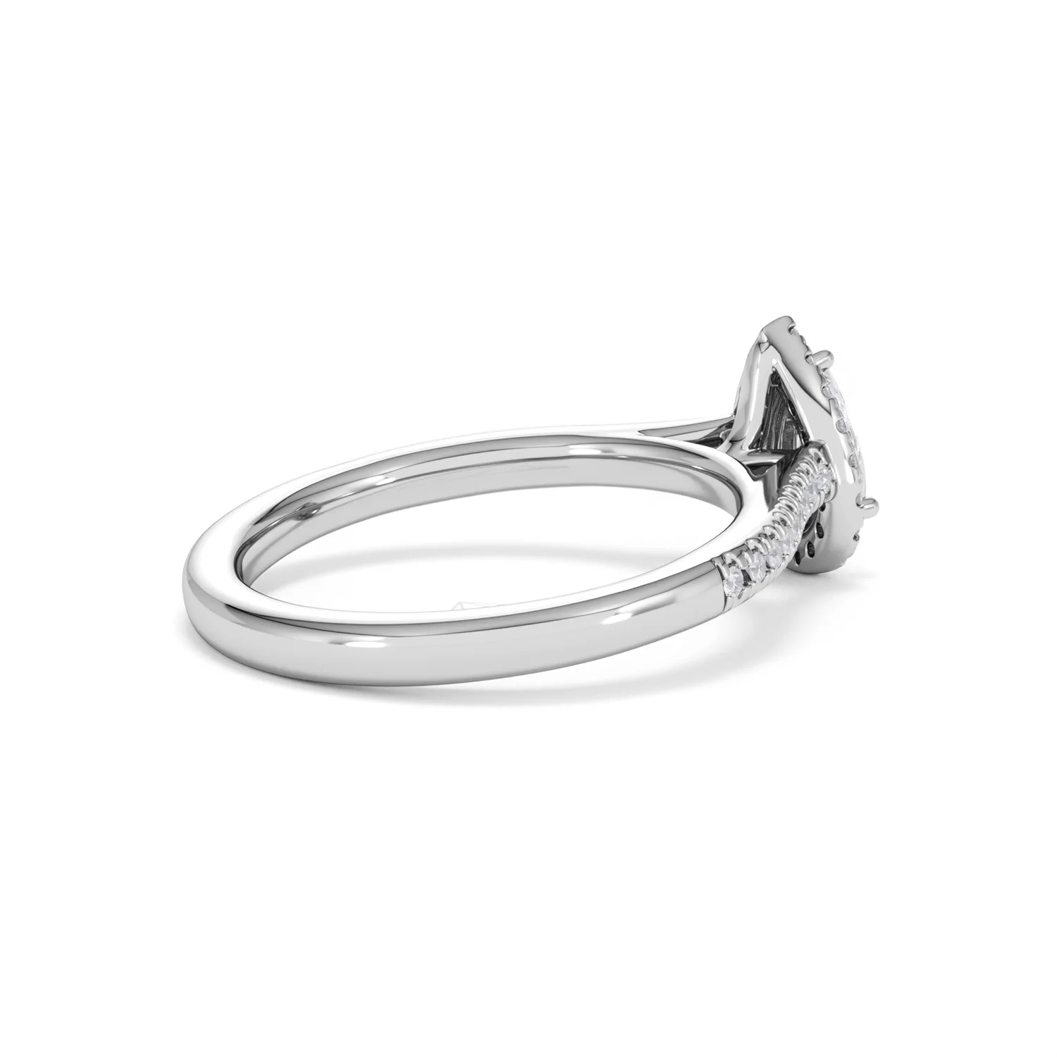 Lumia Pear Cut Lab Diamond Halo Ring 0.70ct F/VS in 9K White Gold - Image 37