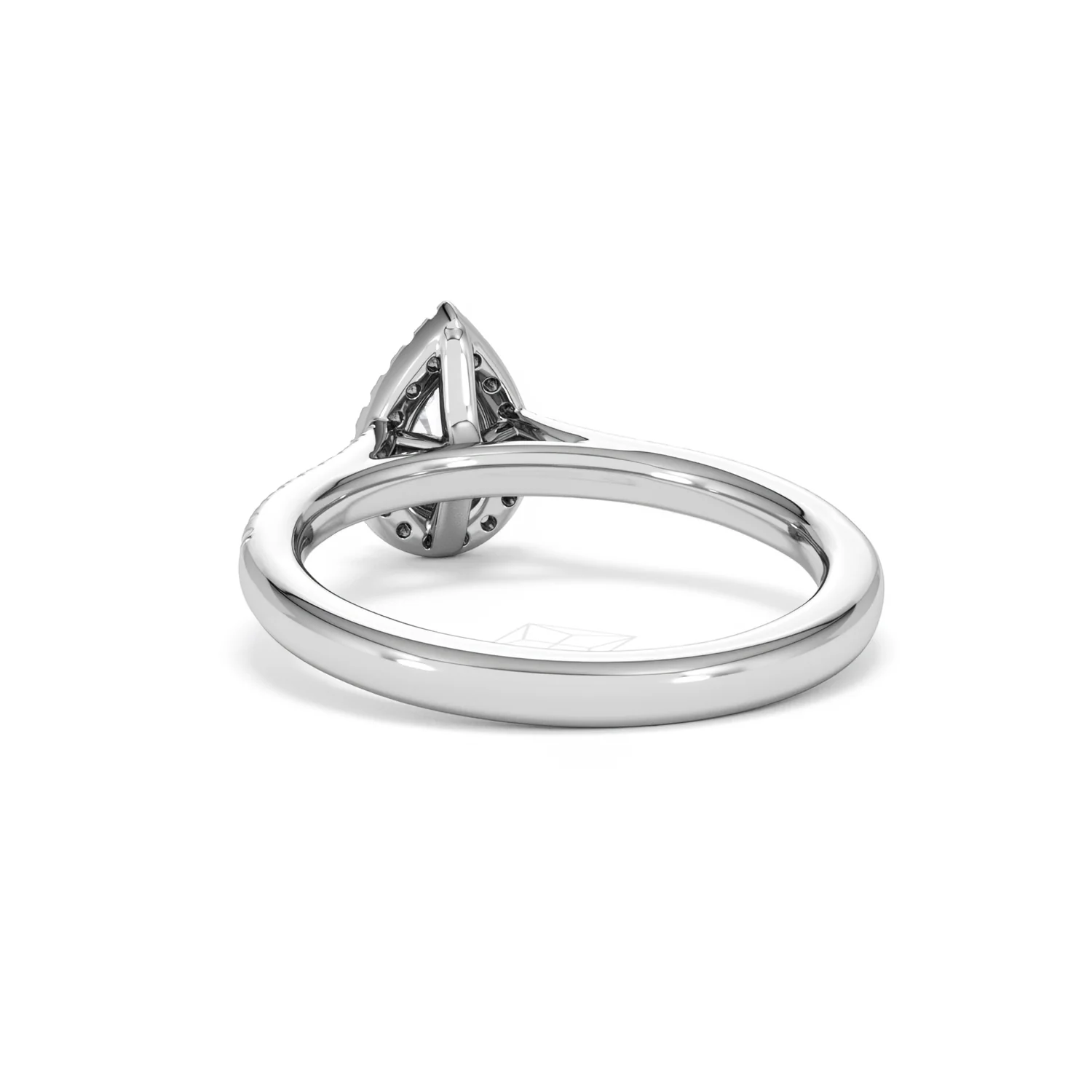 Lumia Pear Cut Lab Diamond Halo Ring 0.70ct F/VS in 9K White Gold - Image 54
