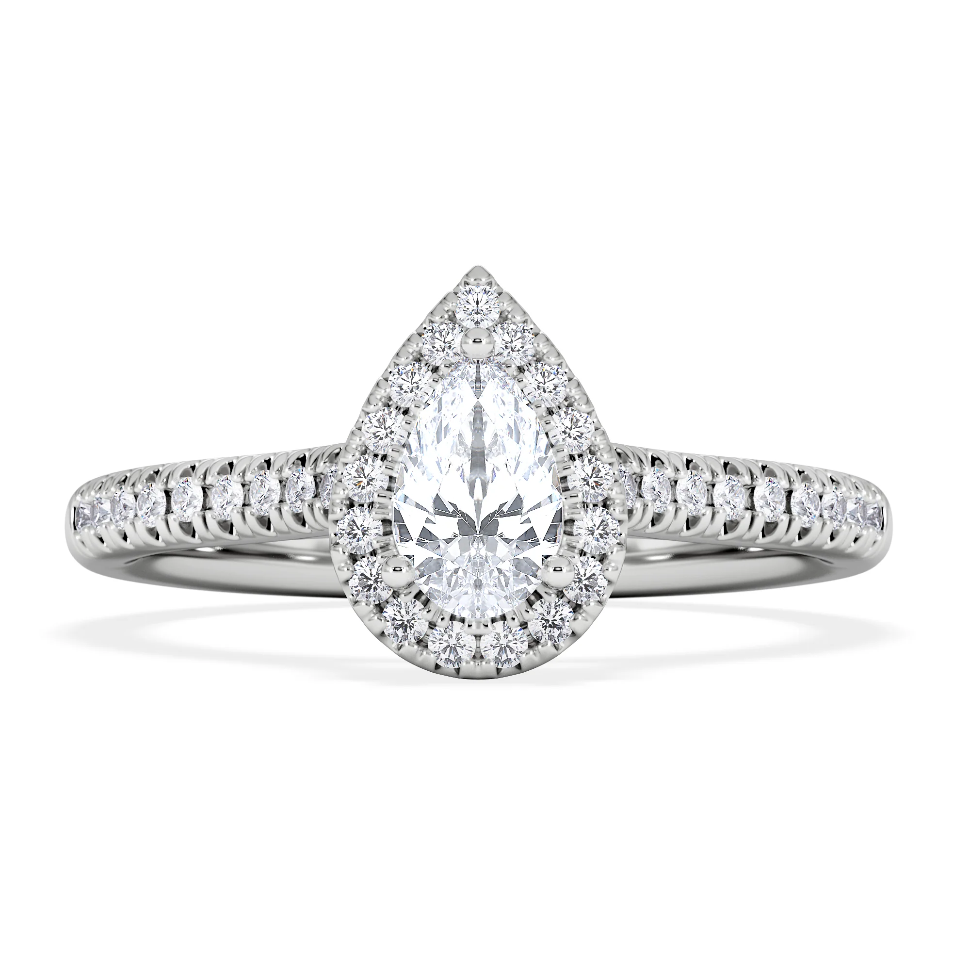 Lumia Pear Cut Lab Diamond Halo Ring 0.70ct F/VS in 9K White Gold - Image 7