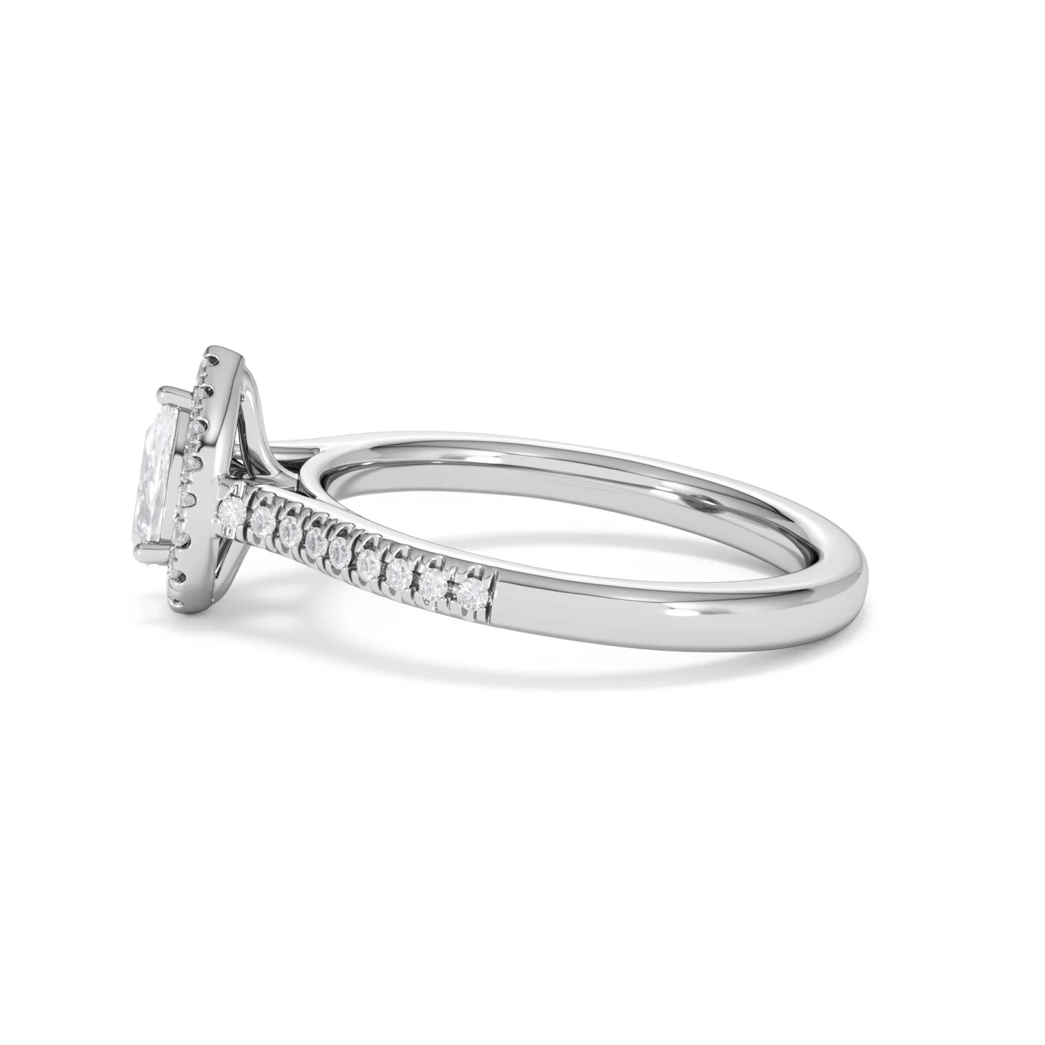 Lumia Pear Cut Lab Diamond Halo Ring 0.70ct F/VS in 9K White Gold - Image 70