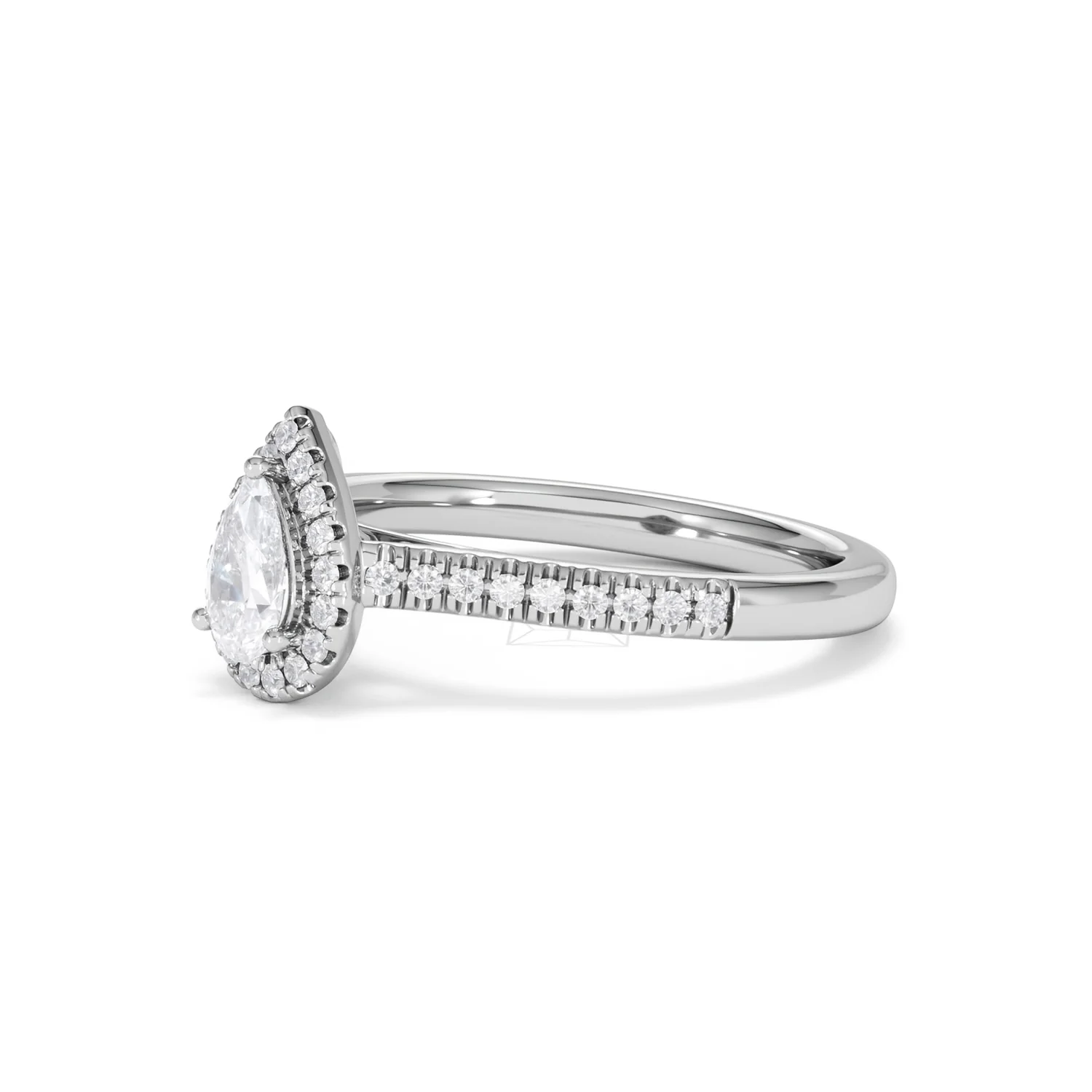 Lumia Pear Cut Lab Diamond Halo Ring 0.70ct F/VS in 9K White Gold - Image 79